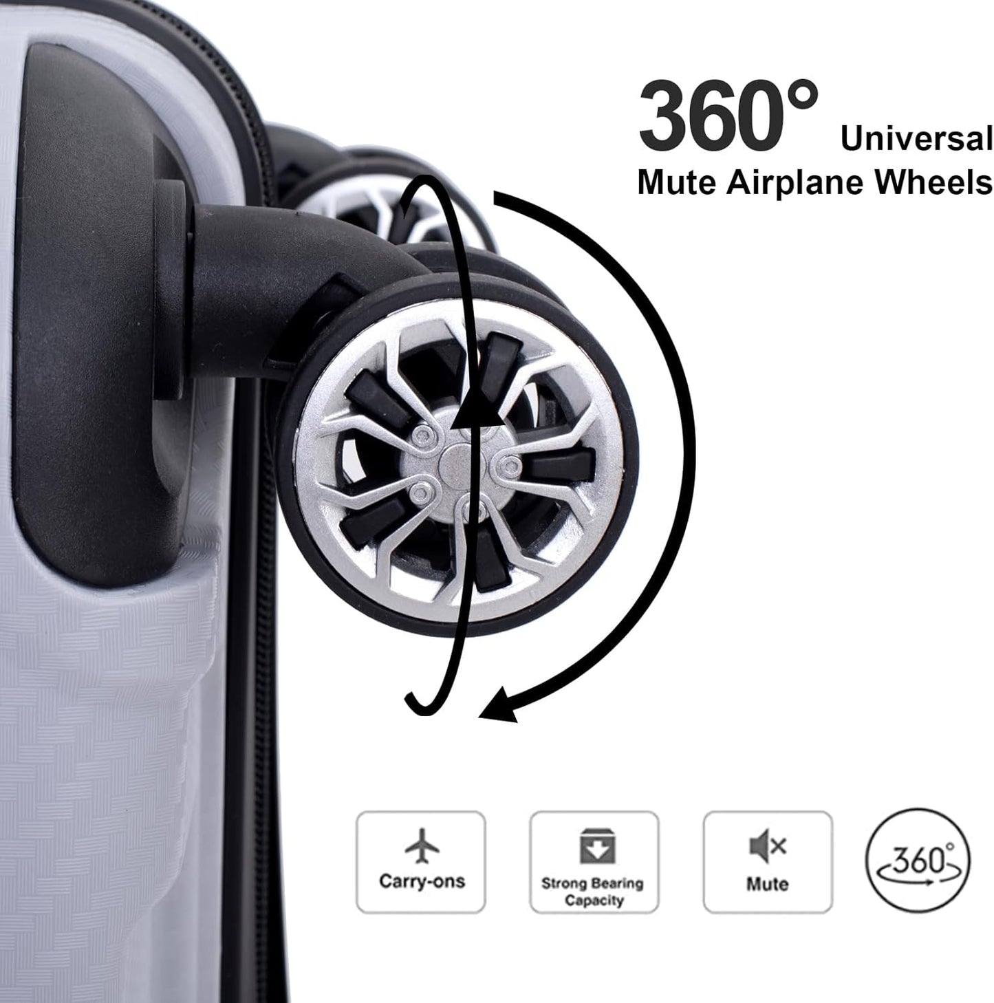 Dluxe Ave. Luggage 3 Pcs Set/ Hardshell/ Spinner Wheels/ Lightweight Carry On/ TSA Lock