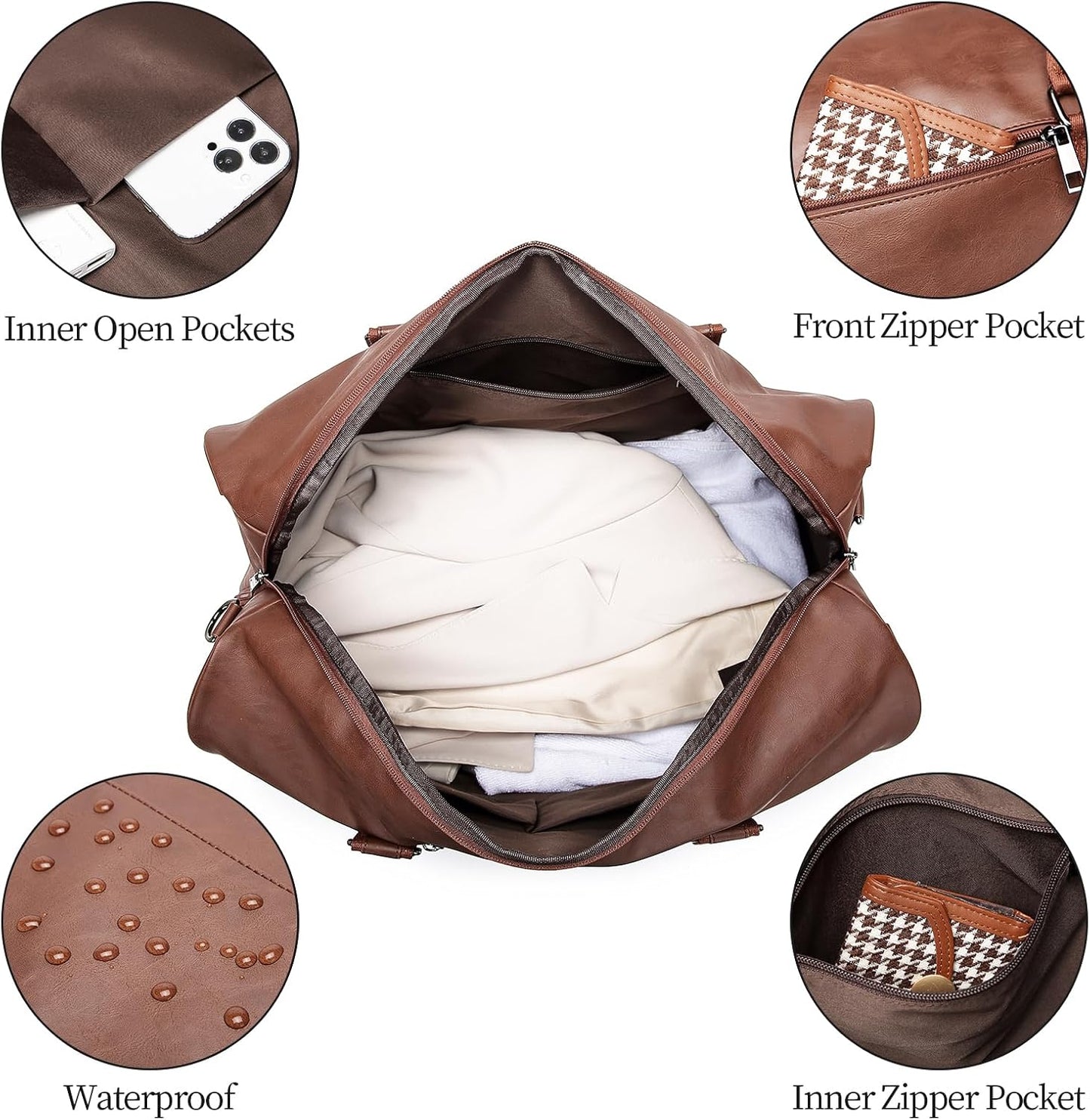 Dluxe Ave. Travel Tote Bag with Shoe Compartment/ Brown