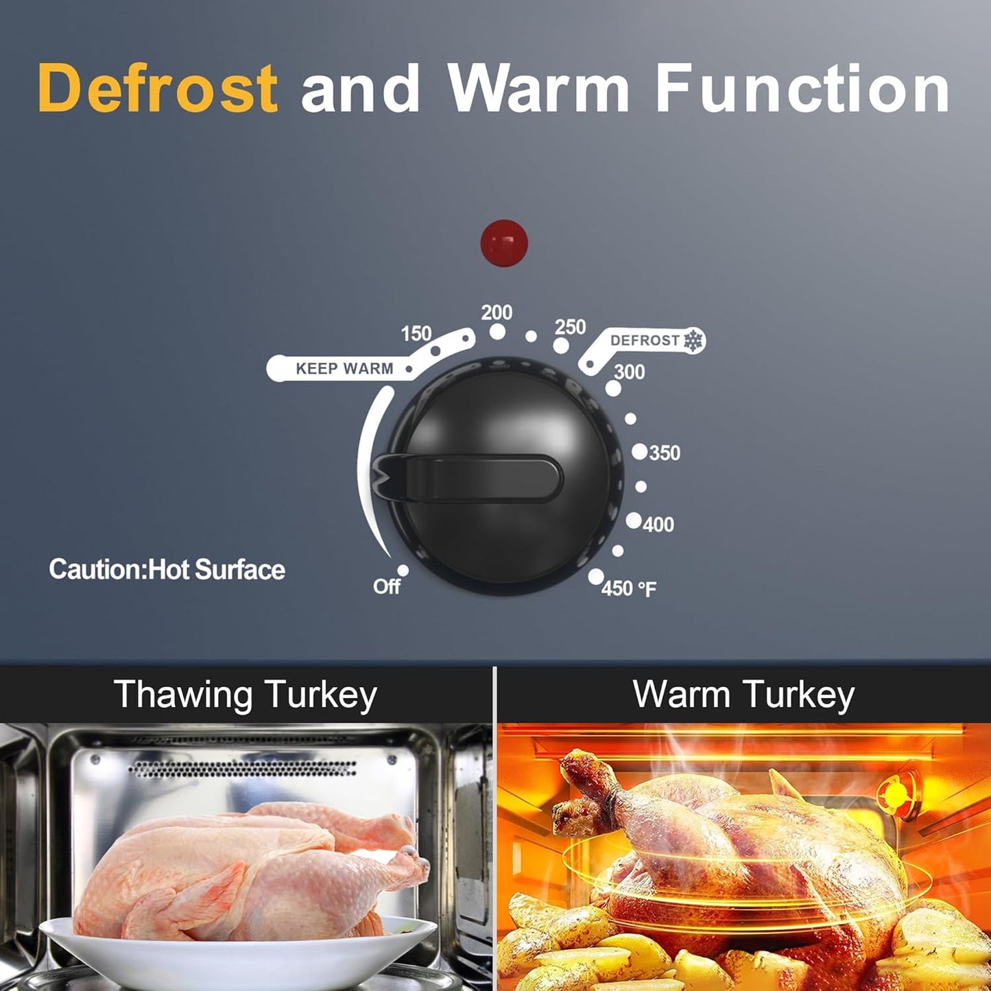 Dluxe Ave.  24 Quart Electric Roaster Oven with Lid, with Removable Pan, Dark Blue