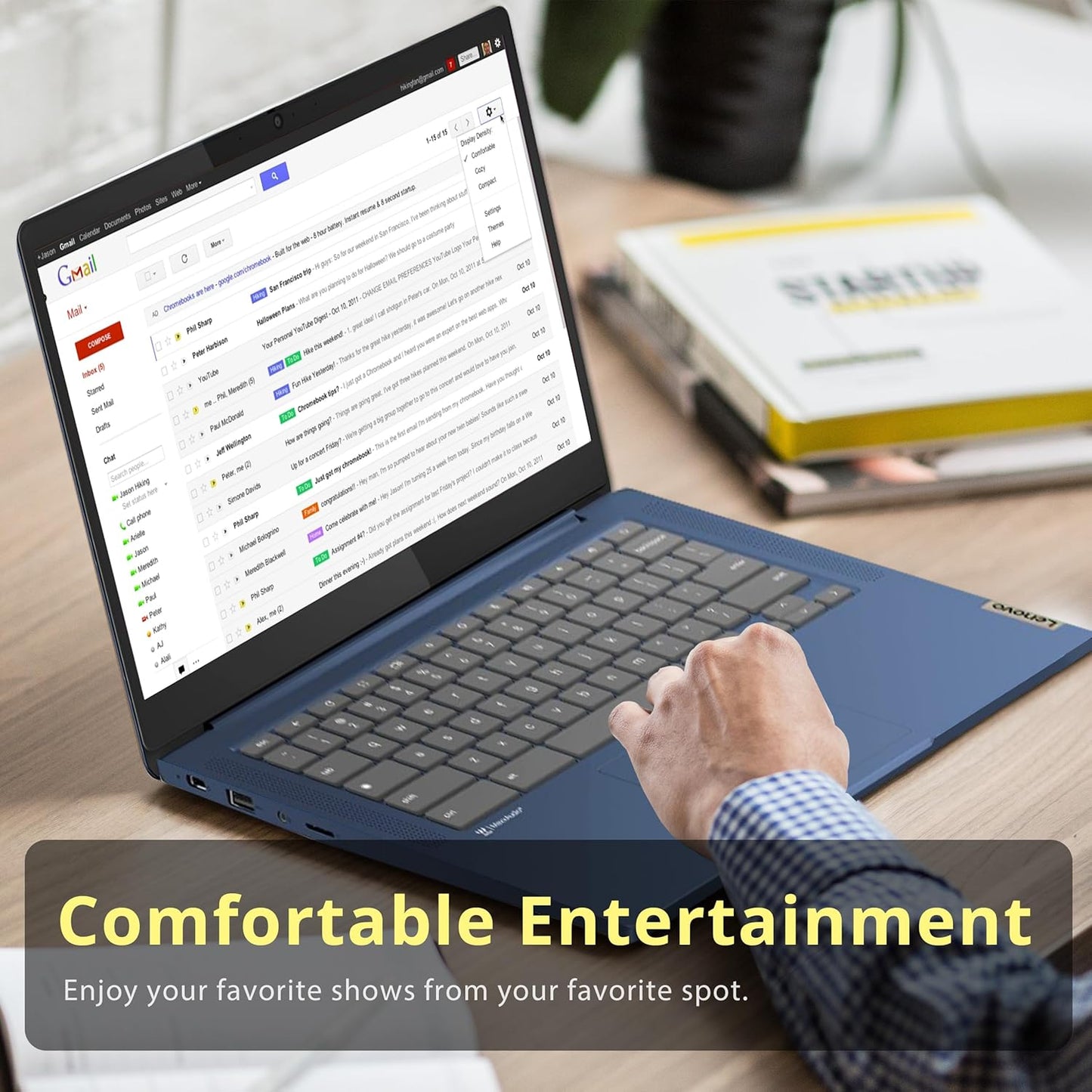 Dluxe Ave. Lenovo IdeaPad Slim 3 Chromebook 14″ FHD IPS Touchscreen Laptop MediaTek Kompanio 520 Processor 4GB RAM 64GB
