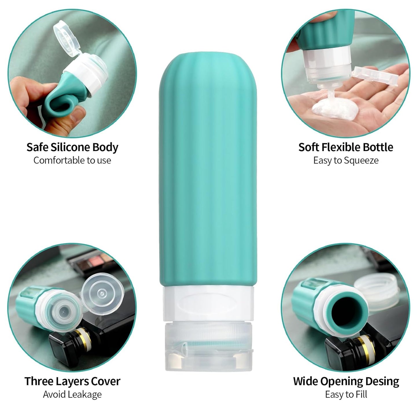 Dluxe Ave. 16 Pack Travel Bottles Set/ Leakproof/ Refillable 3oz