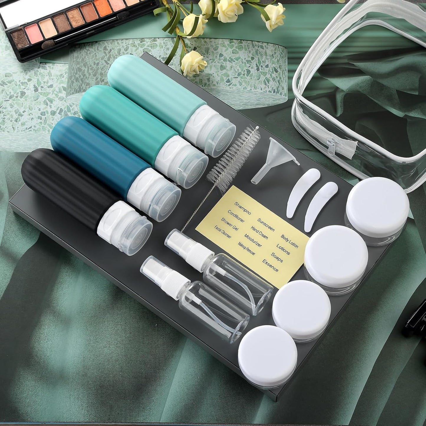 Dluxe Ave. 16 Pack Travel Bottles Set/ Leakproof/ Refillable 3oz