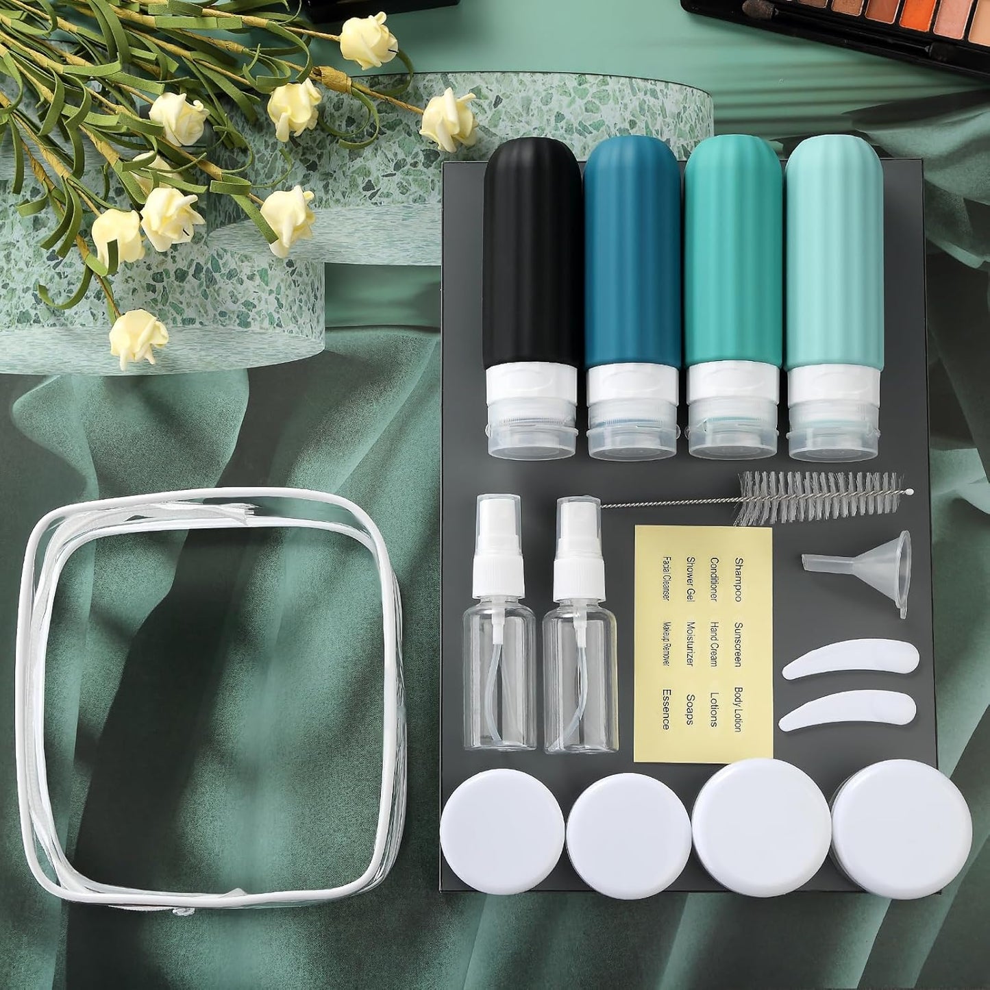 Dluxe Ave. 16 Pack Travel Bottles Set/ Leakproof/ Refillable 3oz