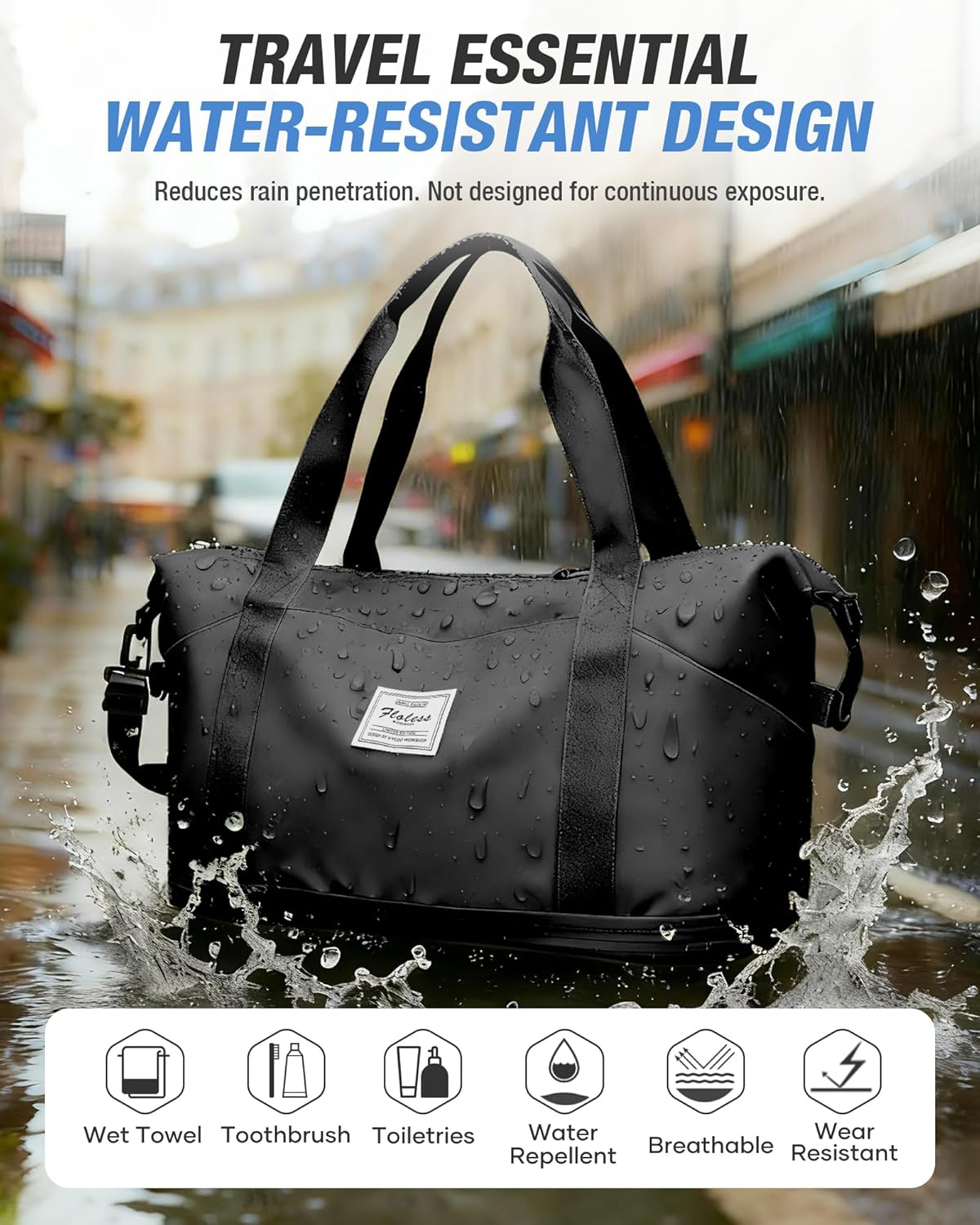 Dluxe Ave.Travel Duffle Bag/ Carry On/ Airline Approved/ Black