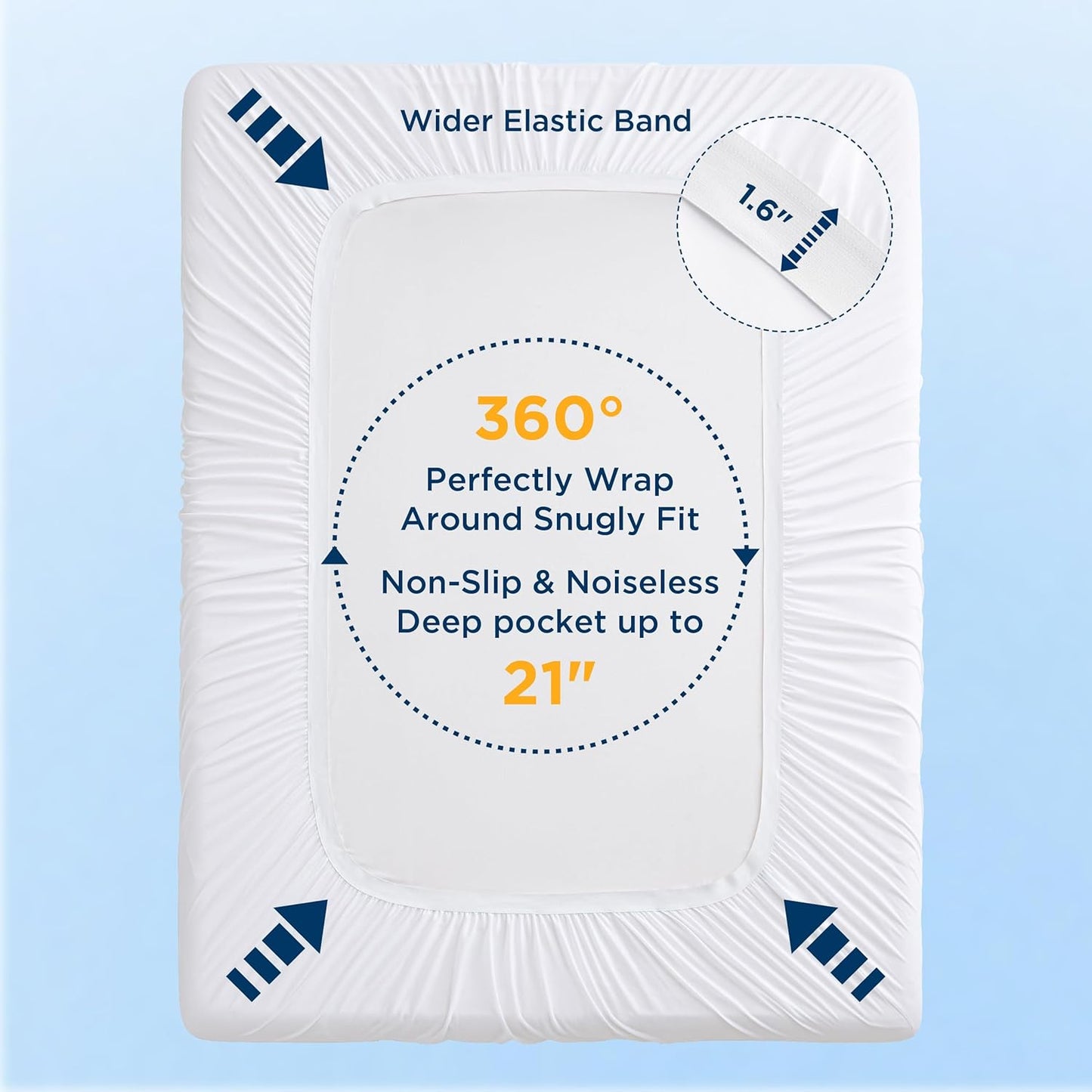 Dluxe Ave. ( KING )Waterproof Mattress Protector { SOFT }  Cooling Mattress Topper, White