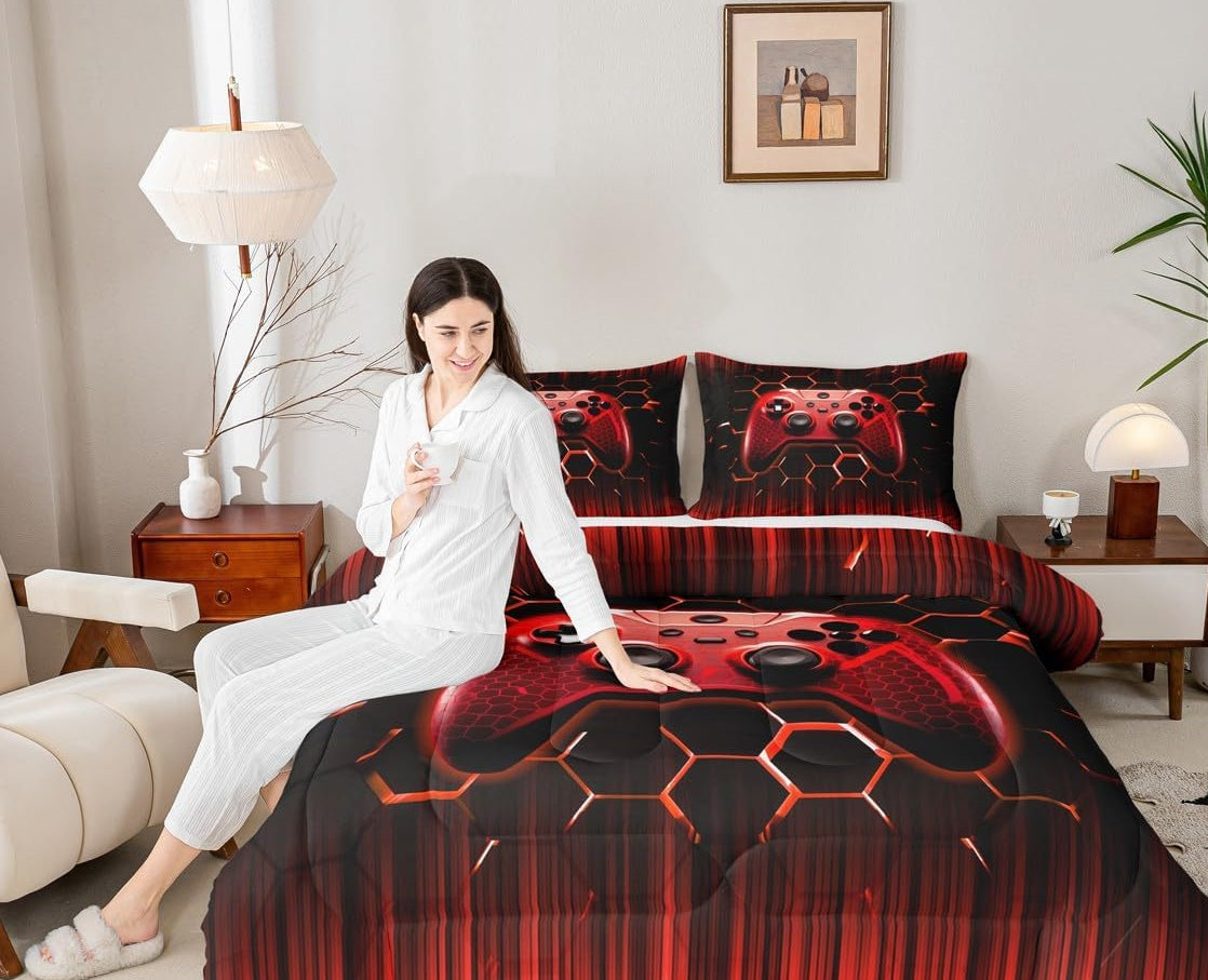 Dluxe Ave. ( TWIN ) 2Pcs. Comforter Set,  Red