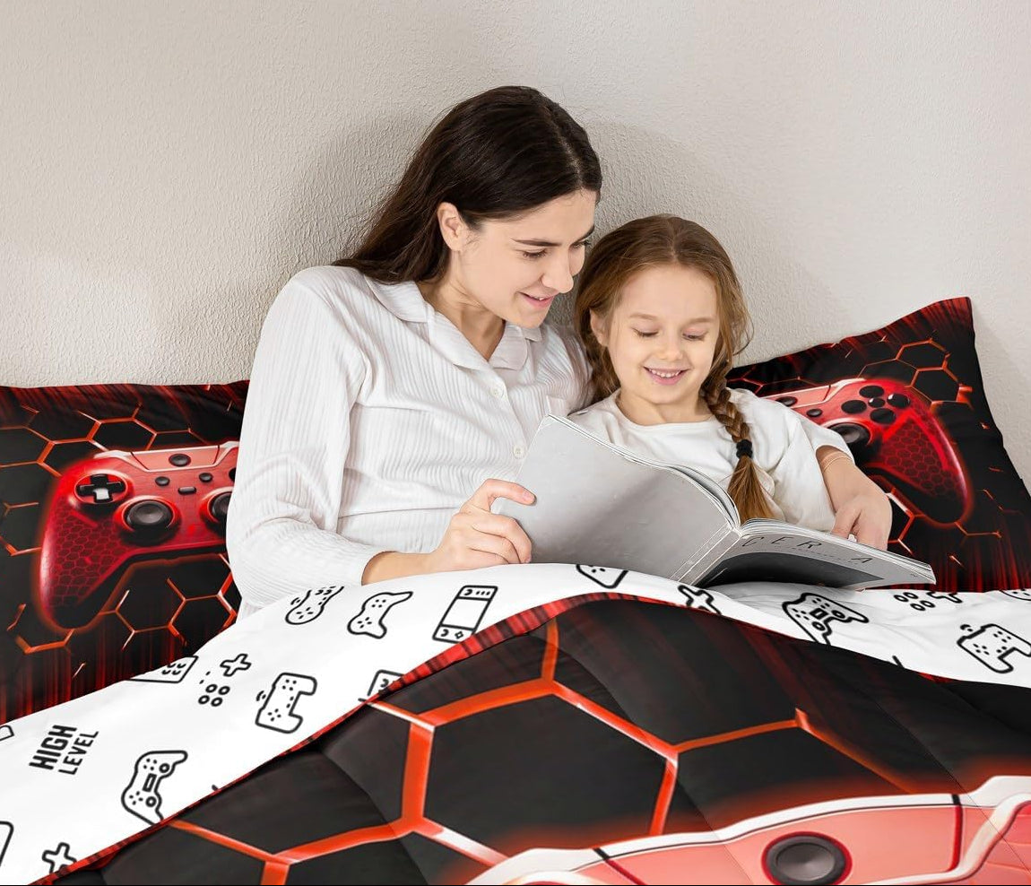Dluxe Ave. ( TWIN ) 2Pcs. Comforter Set,  Red