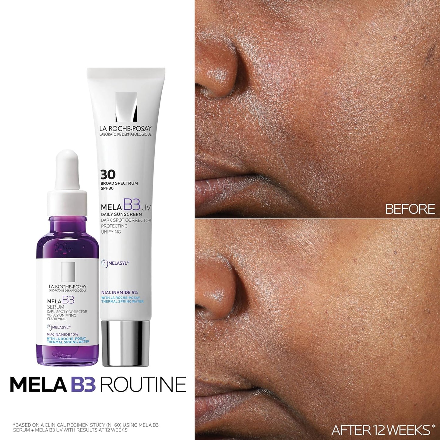 Dluxe Ave. La Roche-Posay Mela B3 UV Daily Sunscreen | Face Moisturizer With SPF 30 + Anti-Aging Melasyl + 5% Niacinamide | Helps Correct & Protect From Sun Damage | Face Sunscreen With No White Cast | 40ML