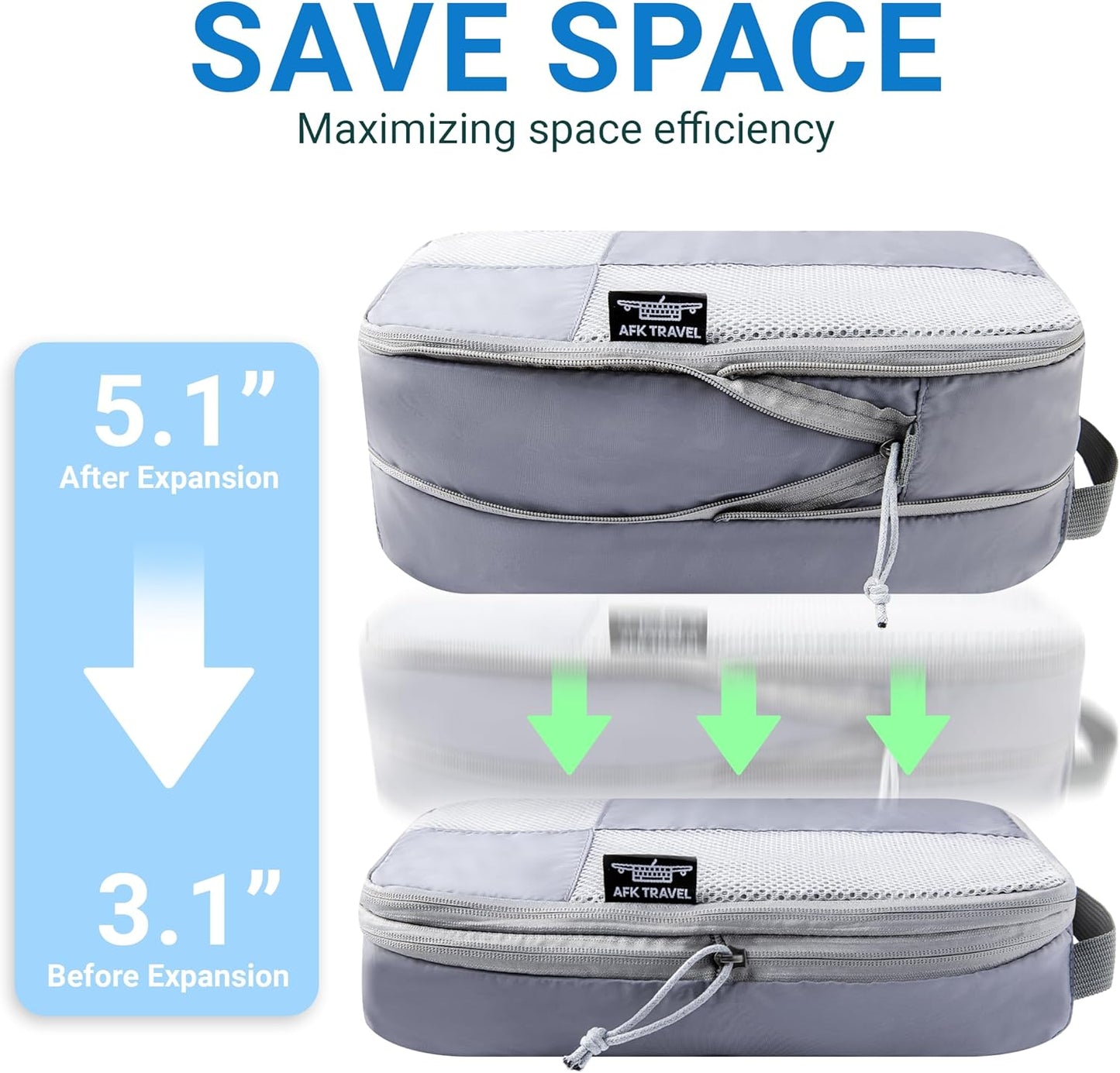 Dluxe.Ave. Compression Travel Organizer 6 Set / GREY