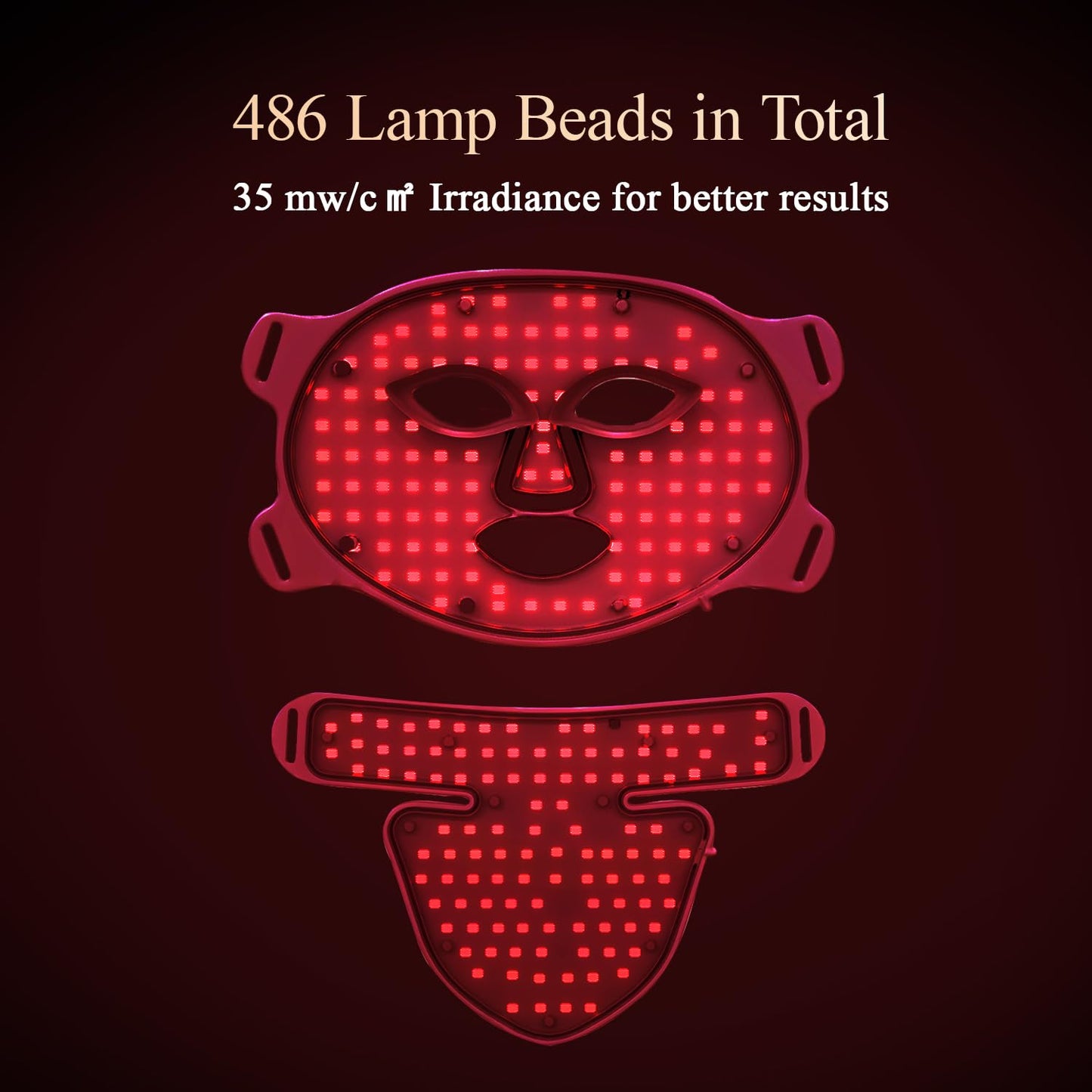 Dluxe Ave.  Led Red Light Therapy Face & Neck Mask/ 7 Colors Led Light (Black)