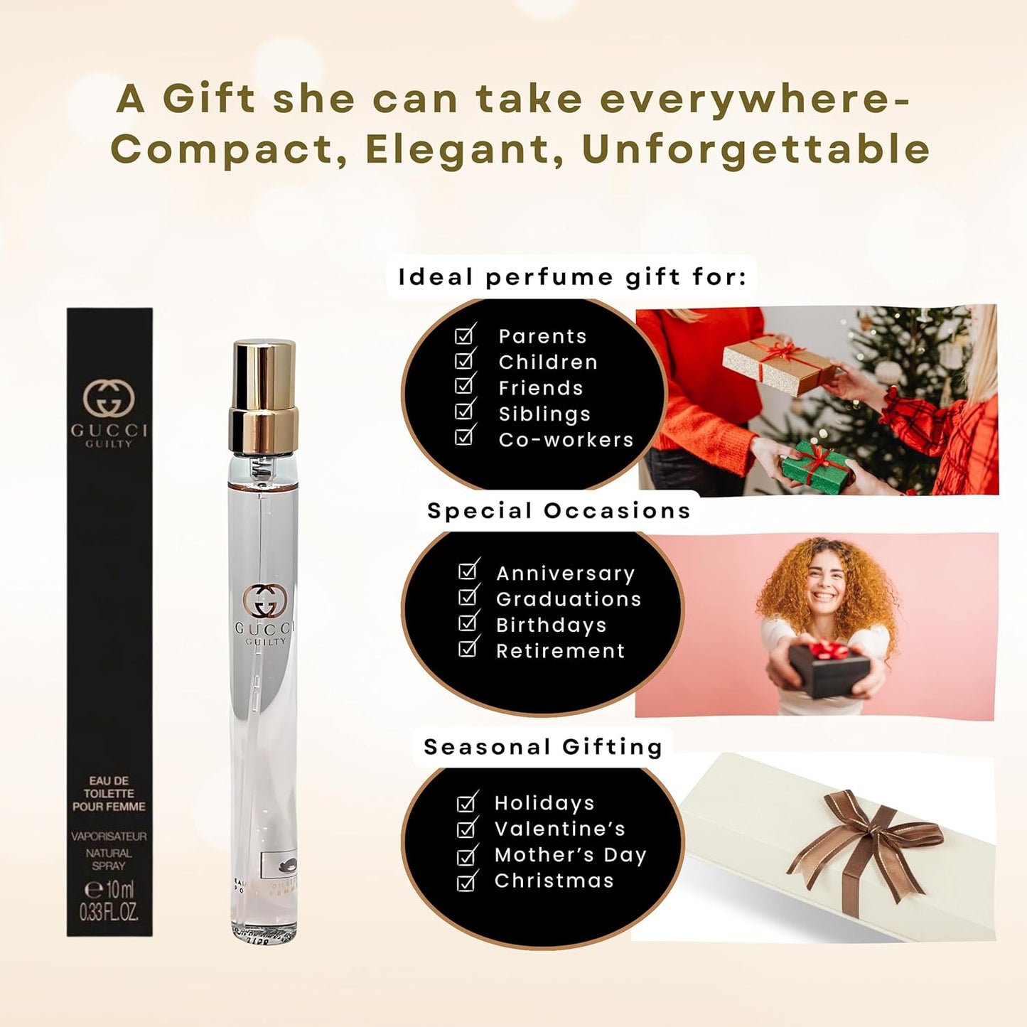 Dluxe Ave. Gucci Guilty Perfume for Women Travel Spray Pour Femme EDT 0.33 Fl Oz