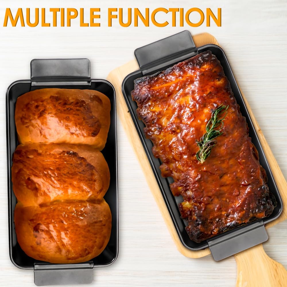 Dluxe Ave. Meatloaf Pan with Drain Tray/Nonstick/ 2-Piece Set (Black)