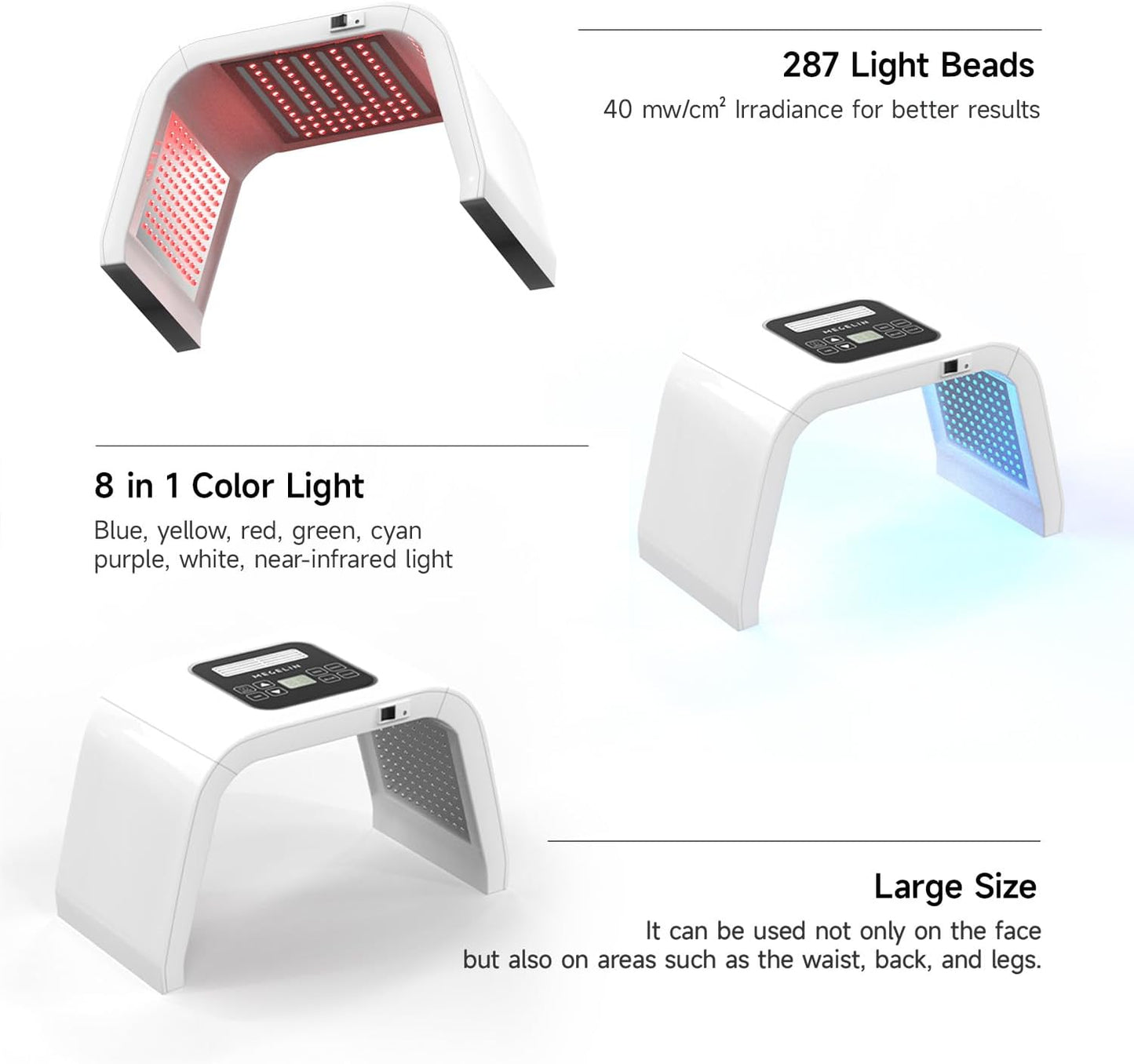 Dluxe Ave. Megelin 8 in 1 Colors LED Light Therapy Machine