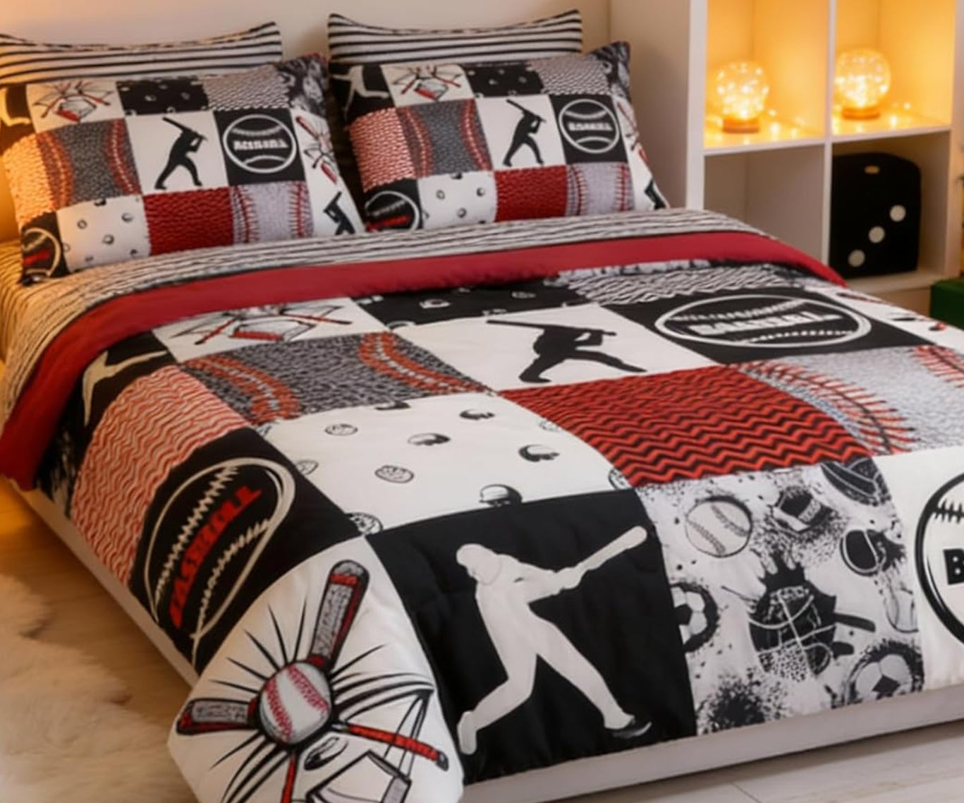 Dluxe Ave. ( QUEEN ) 7 Piece Comforter Set, for all seasons/ Multi- Color