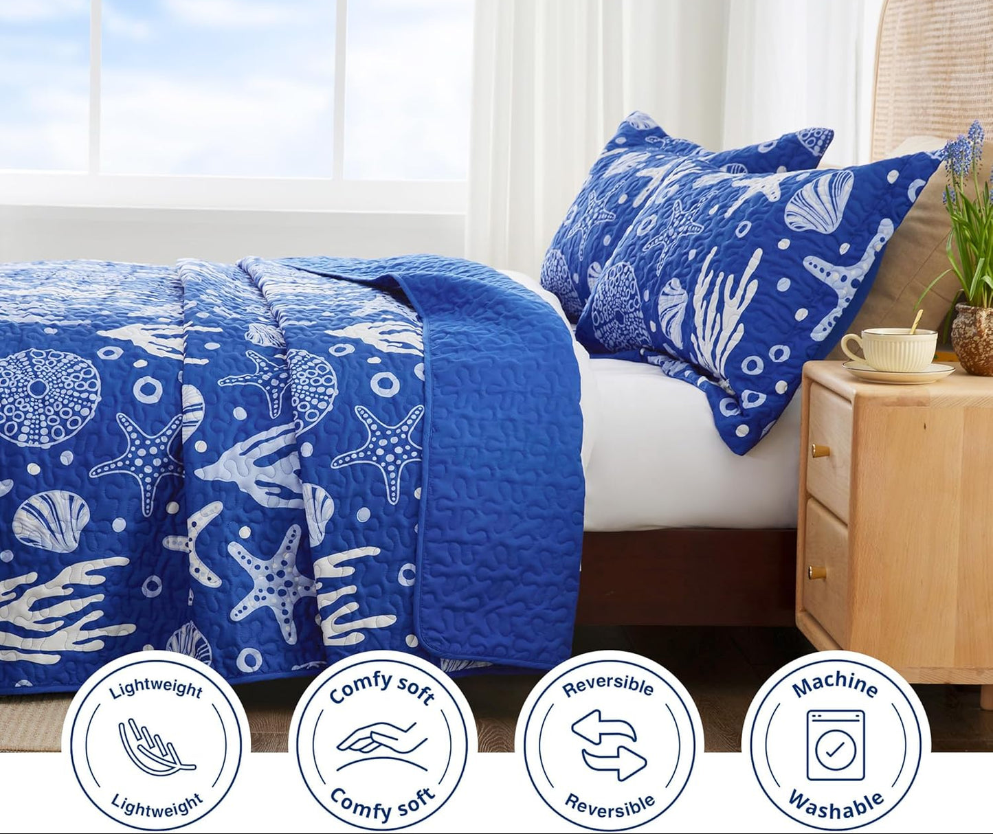 Dluxe Ave. ( KING ) 3 Pcs Quilt and Bedding Set, for All Season