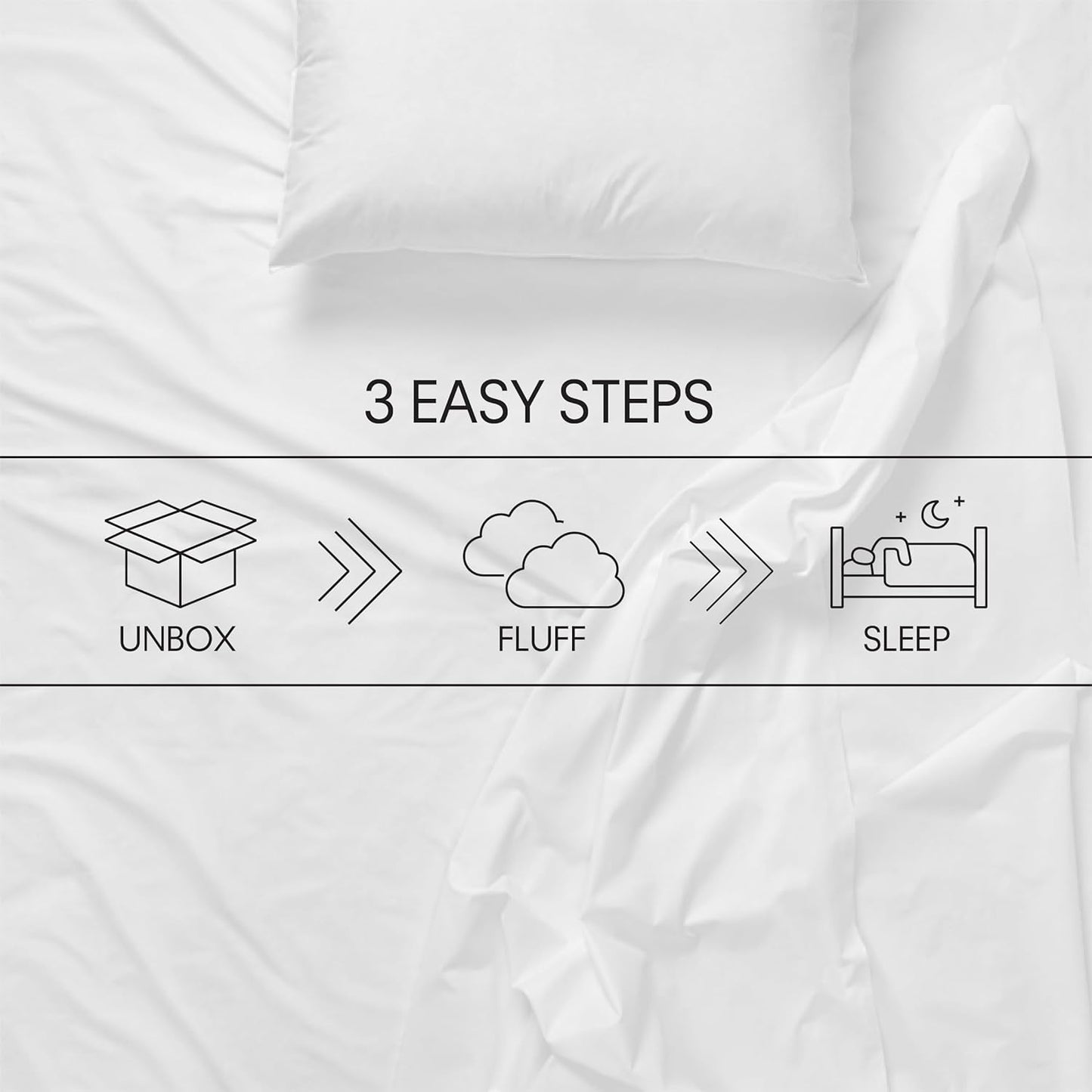Dluxe Ave. ( QUEEN ) Calvin Klein Logo { EXTRA FIRM } 20" x 28" Set of 2 Bed Pillows/ White, Luxury Hotel Quality