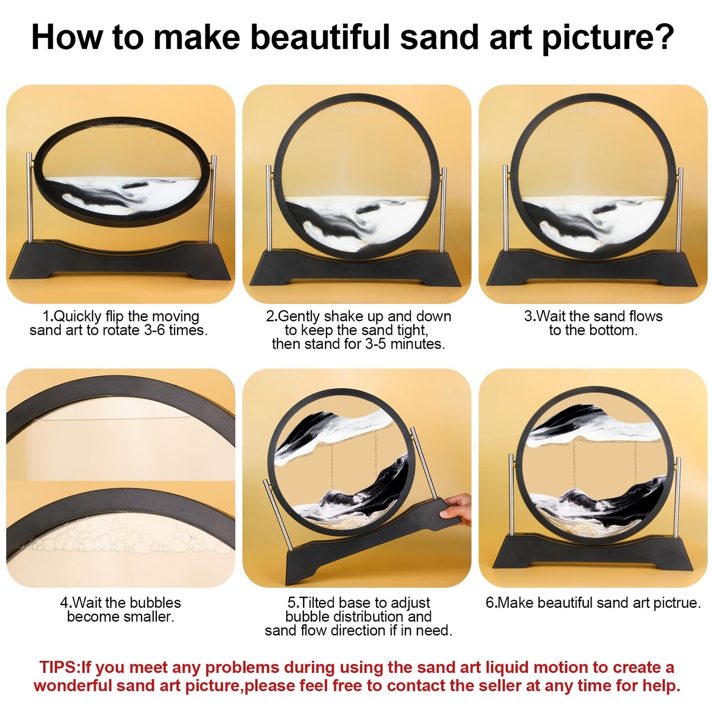 Dluxe Ave. Moving Sand Art Liquid Motion3D Decor,  Moving Art