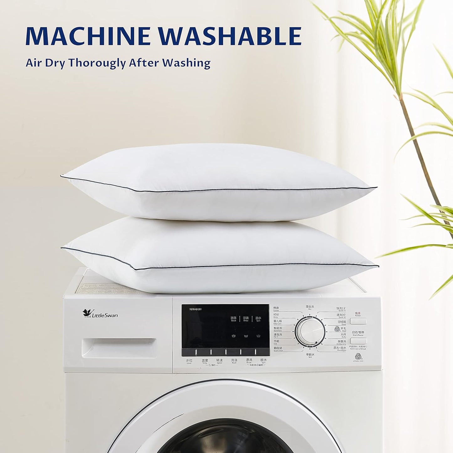 Dluxe Ave. ( KING ) Bed Pillows (20"x36") Set of 2, { SOFT } Luxury Hotel Quality