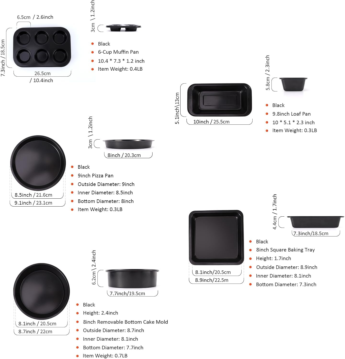 Dluxe Ave.5-Piece Nonstick Bakeware Set, with Muffin Pan