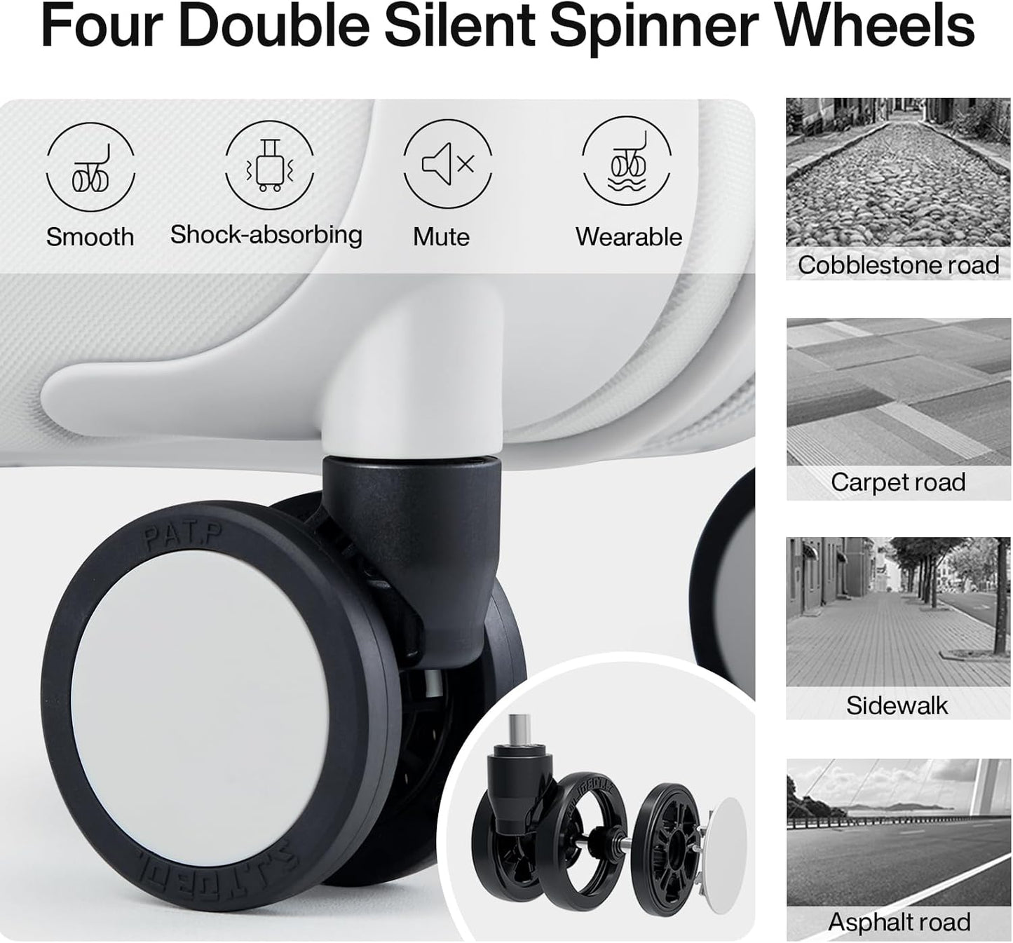 Dluxe Ave. Sets 2 Piece with Spinner Wheels/ 20/28 Inch Hard Shell/ /TSA Approved/ (Smoke White)