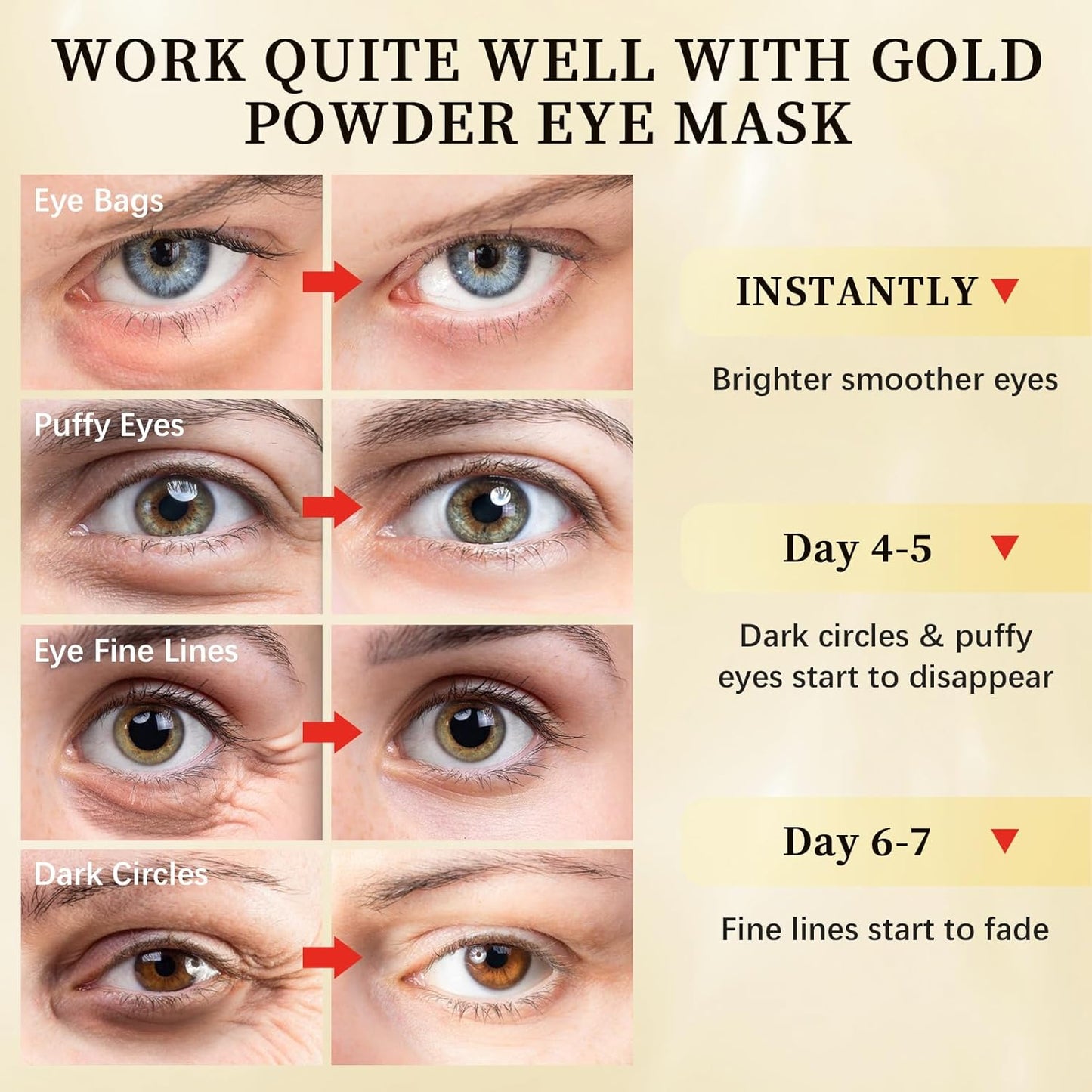 Dluxe Ave. Under Eye patches (64 pcs)-24K Gold Eye Mask with Hyaluronic Acid