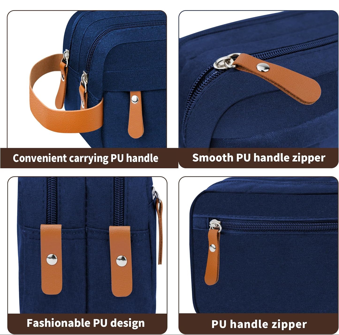 Dluxe Ave. Men Water Resistant Travel Essentials for Toiletries/ 2 Packs/ Black & Navy Blue