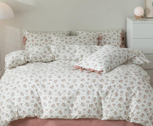 Dluxe Ave. ( TWIN) Cotton {Duvet Cover} Bedding Set/ Blush Pink