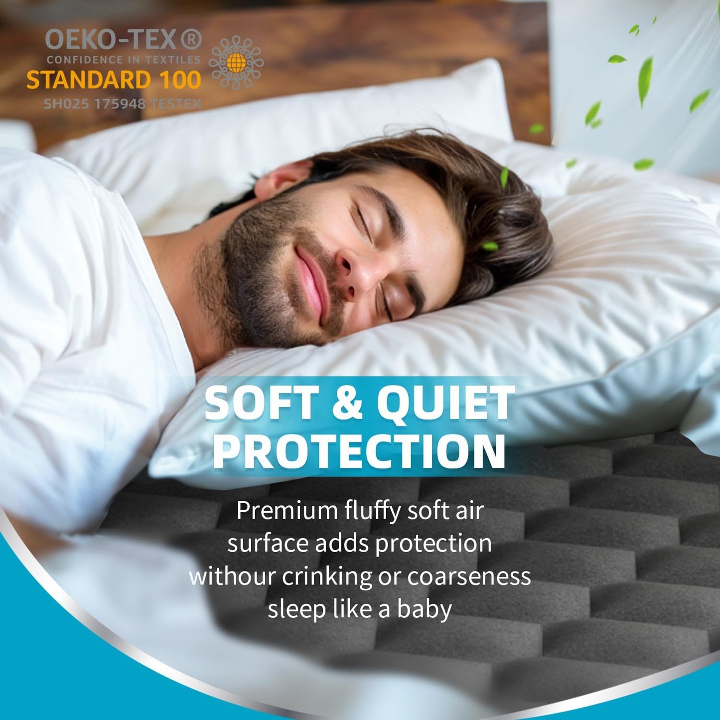 Dluxe Ave. ( KING ) Mattress Protector Noiseless Pad,  Fitted Up to 8-21 inches (Gray)