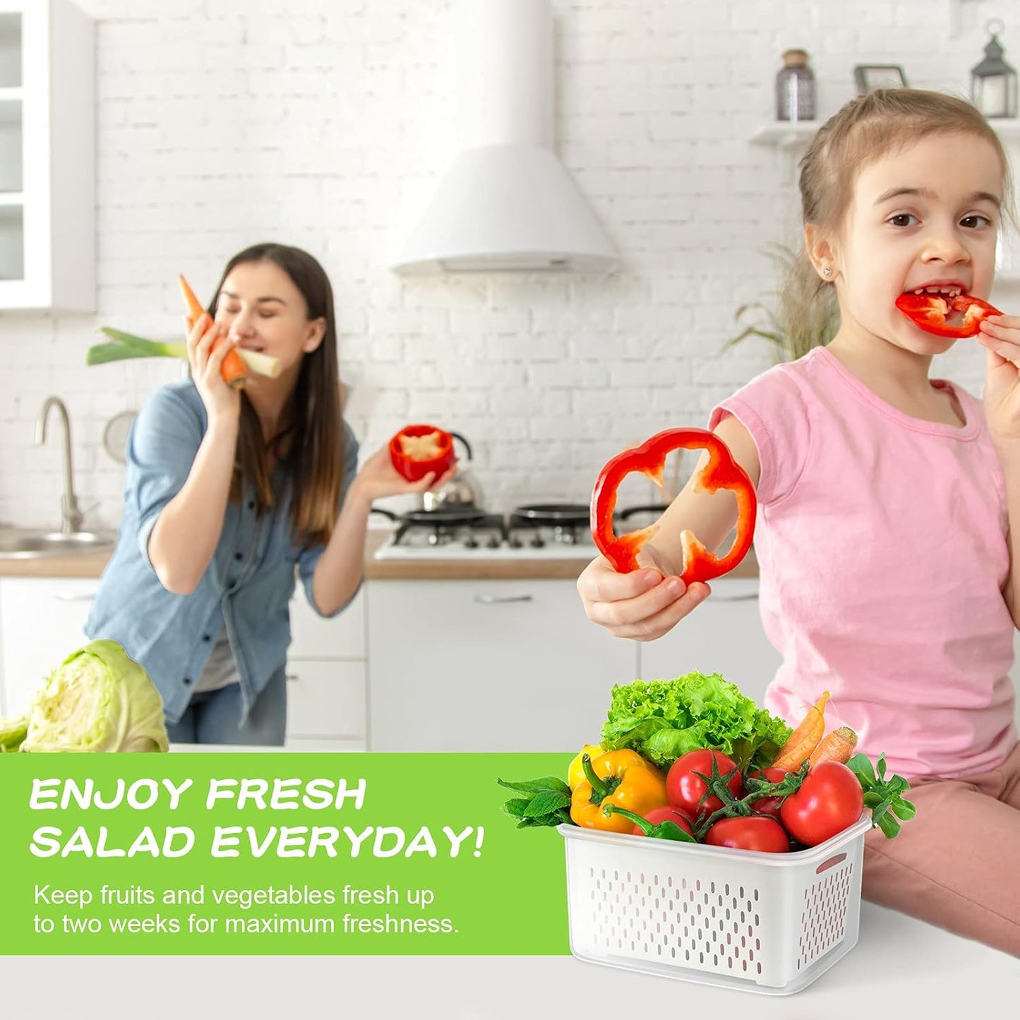 Dluxe Ave. 10 Pieces Fruit Storage Containers for Fridge Organizers and Storage/ 5 Pack Large