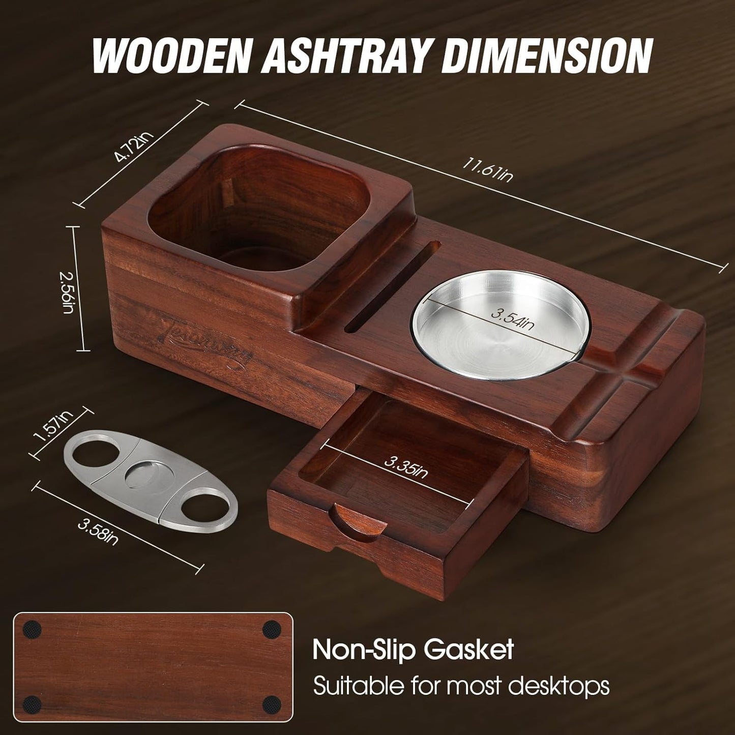 Dluxe Ave.  Cigar Humidor and Ashtray Set/ Wood