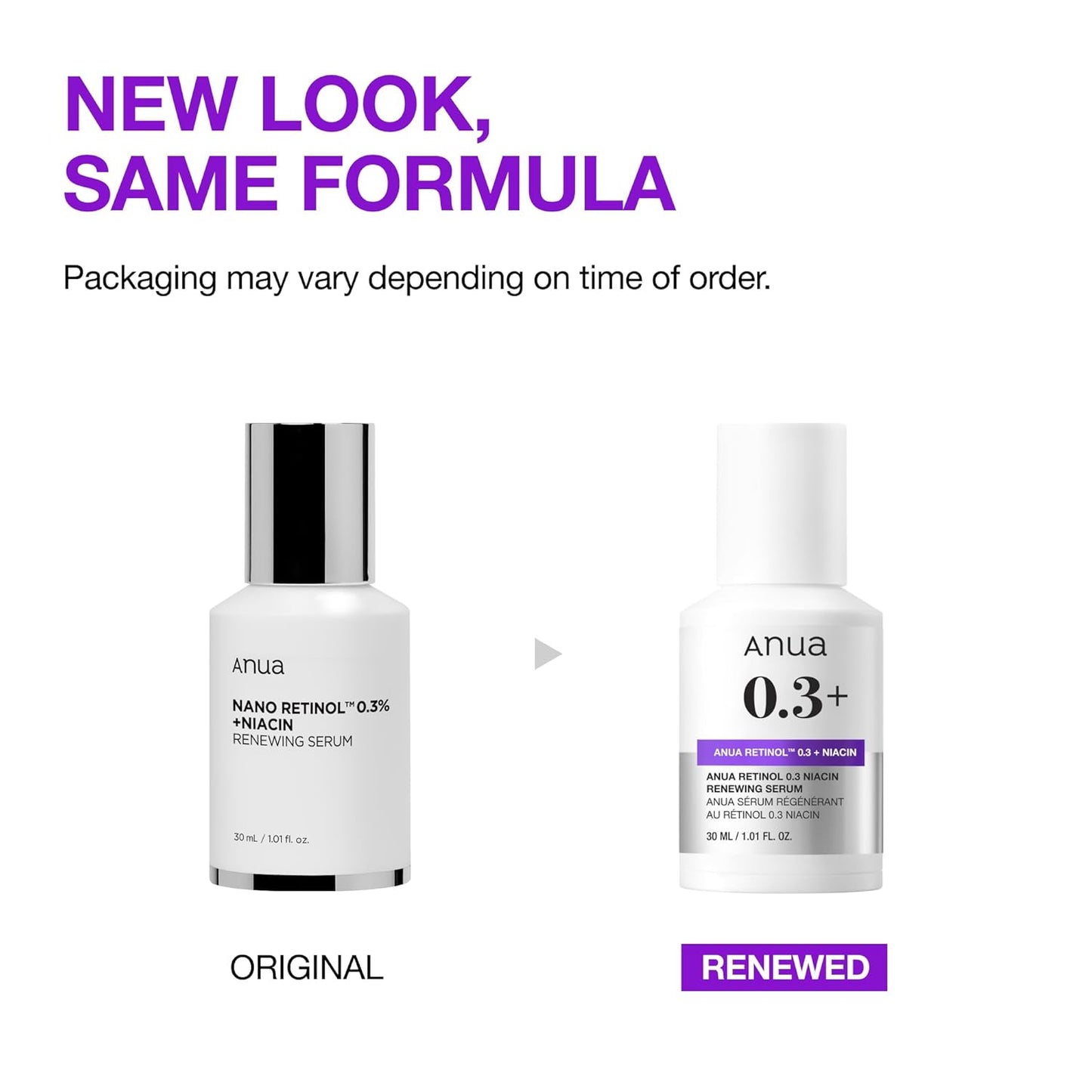 Dluxe Ave. Anua Retinol Serum for Anti-Aging Textured skin | 0.11% Retinol 5% Niacinamide 20+Soothing Ingredients Gentle for Beginner (30ml /1.01 fl.oz.)