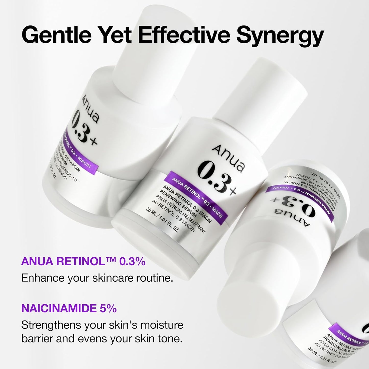 Dluxe Ave. Anua Retinol Serum for Anti-Aging Textured skin | 0.11% Retinol 5% Niacinamide 20+Soothing Ingredients Gentle for Beginner (30ml /1.01 fl.oz.)