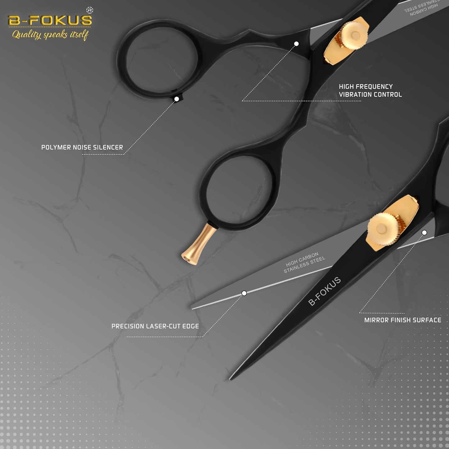 Dluxe Ave. 5.5” Durable Hair Scissors for Mustache & Beard