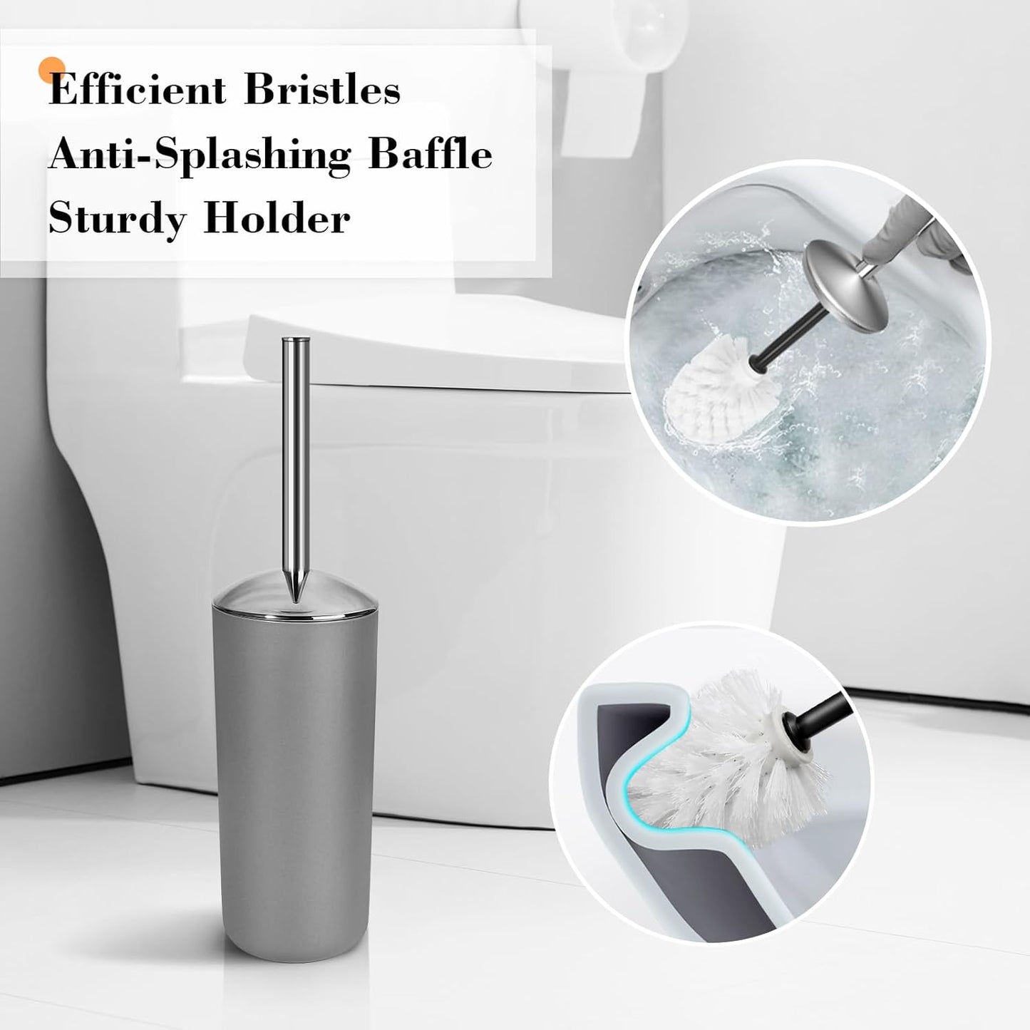 Dluxe Ave. ALPIRIRAL Grey Bathroom Accessories Set 10Pcs Bathroom Accessory Set with Trash Can