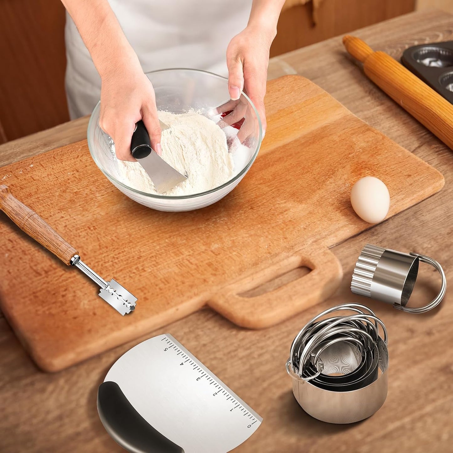 Dluxe Ave. Biscuit Cutter Dough Scraper/ Stainless Steel Set (5Pcs)