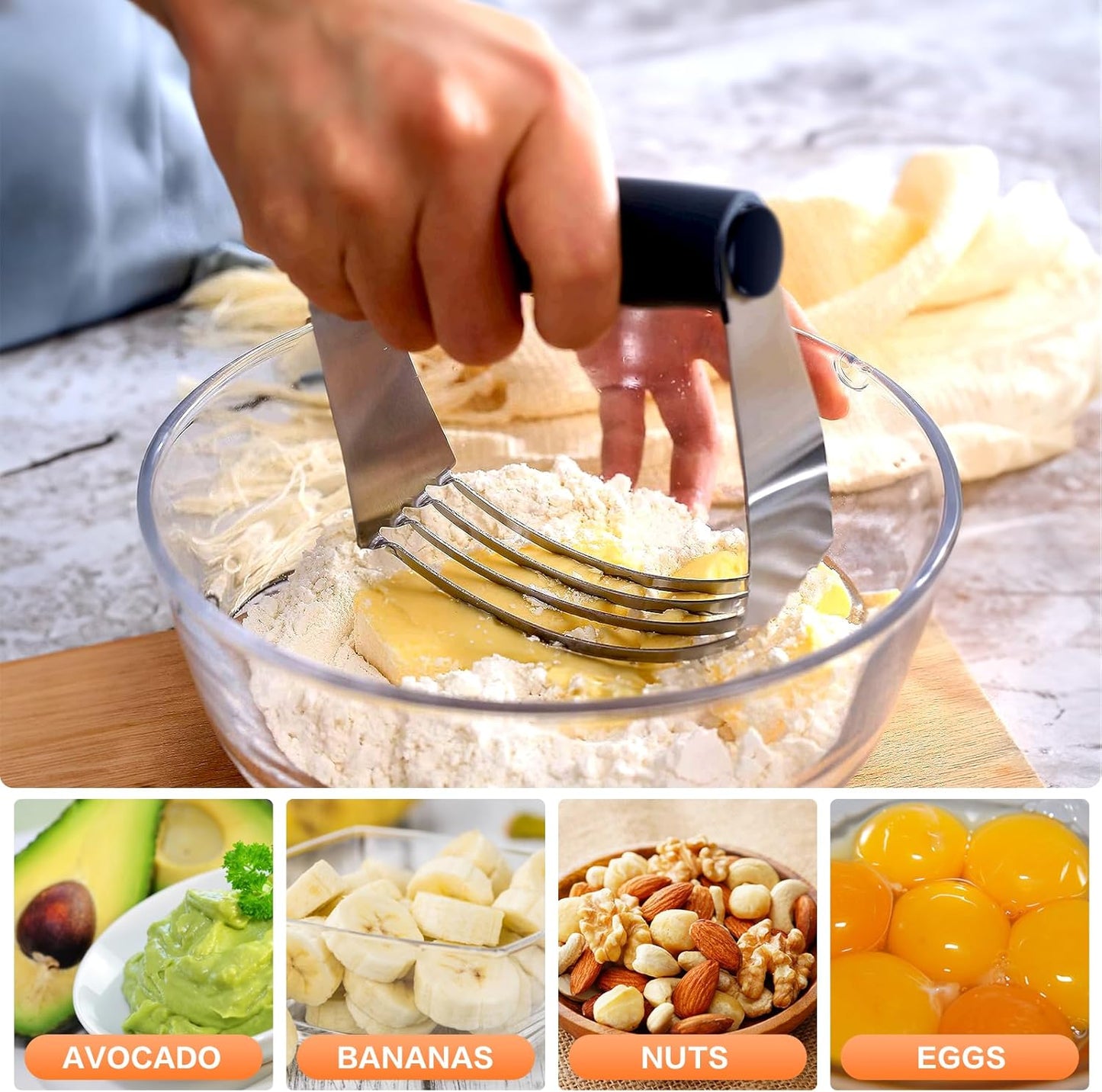 Dluxe Ave. Biscuit Cutter Dough Scraper/ Stainless Steel Set (5Pcs)