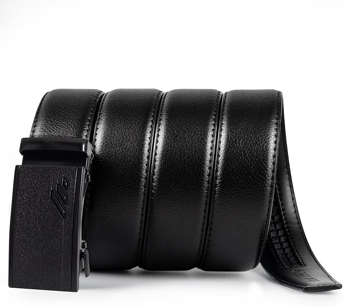 Dluxe Ave.  Mens Leather Slide Belts/  2 Packs/ Adjustable
