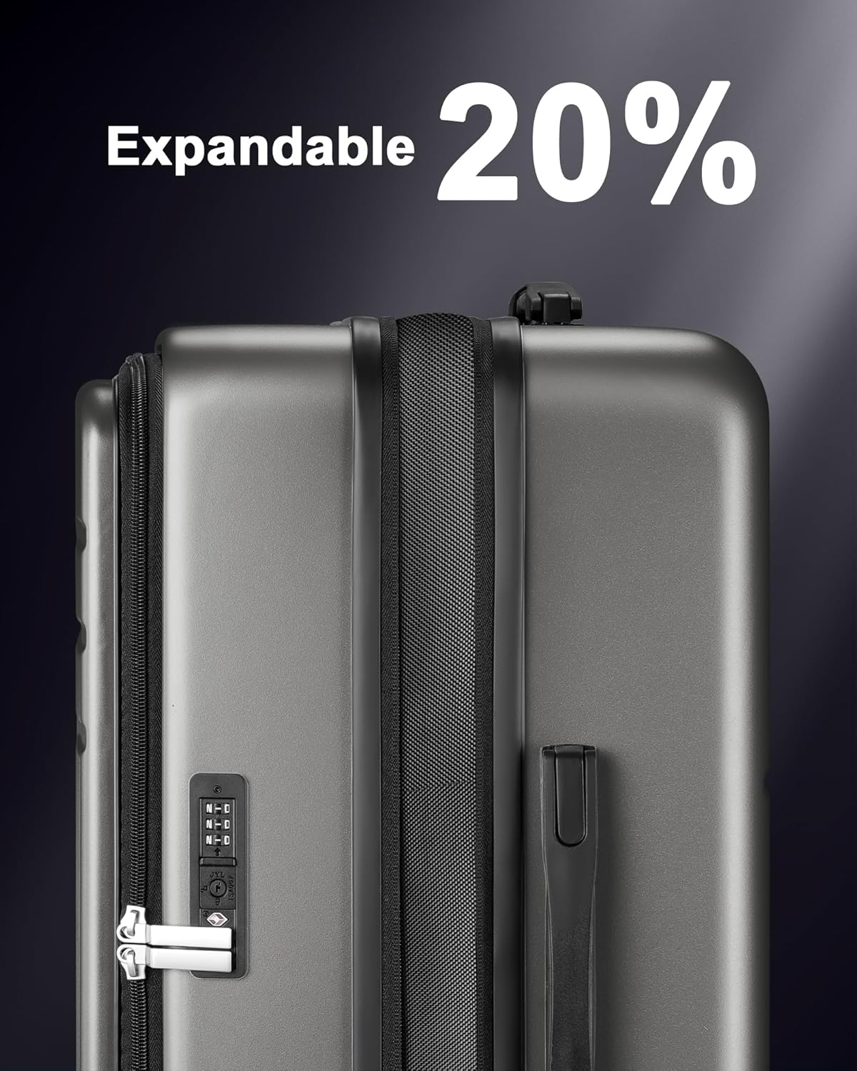 Dluxe Ave. 2 piece luggage sets/ PC Hard Shell/Spinner Wheels/ TSA Lock/ ( Grey)20 24 inch