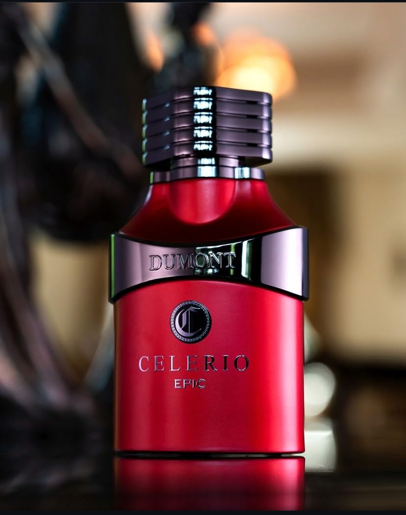 Dluxe Ave. DUMONT Celerio Epic Eau De Perfume Men - Fragrance Of Lemon & Fresh Fruits - Celerio Perfum Unisex Suitable for Men & Women - Long Lasting Cologne Mist & Body Spray 3.4oz (RED 80% vol)