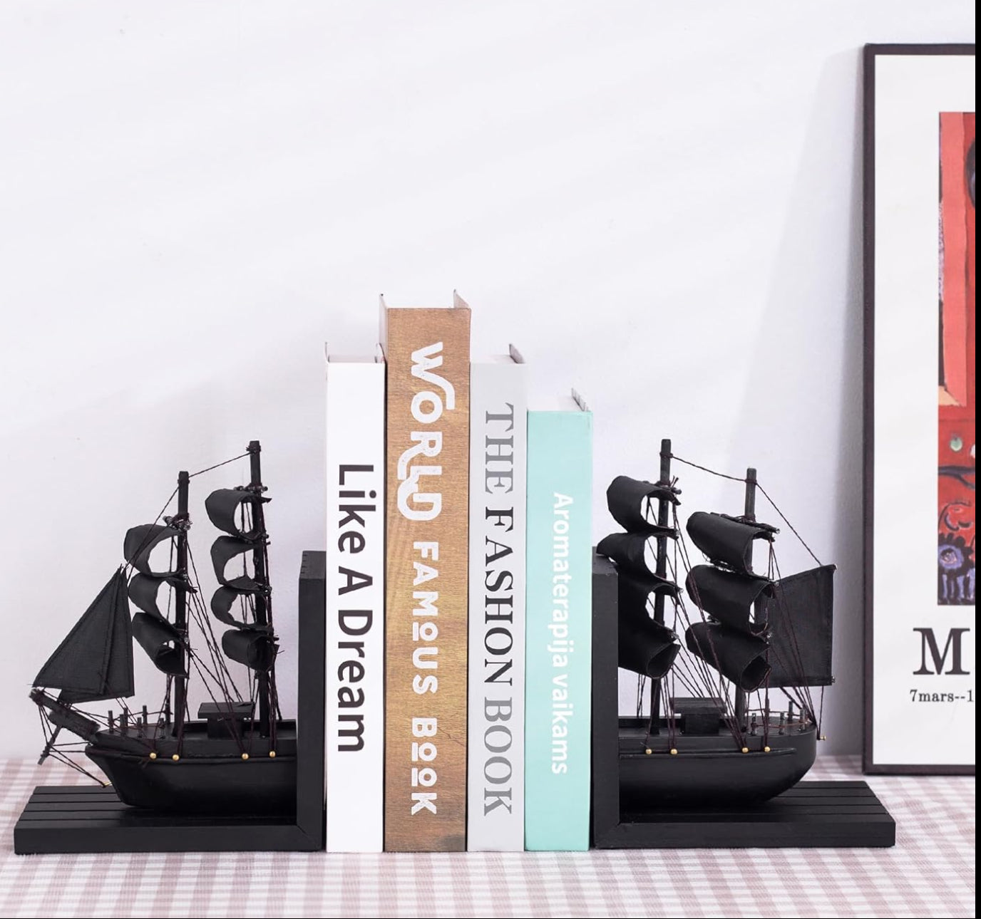 Dluxe Ave. Ship bookends/ 10" Prebuilt Decor