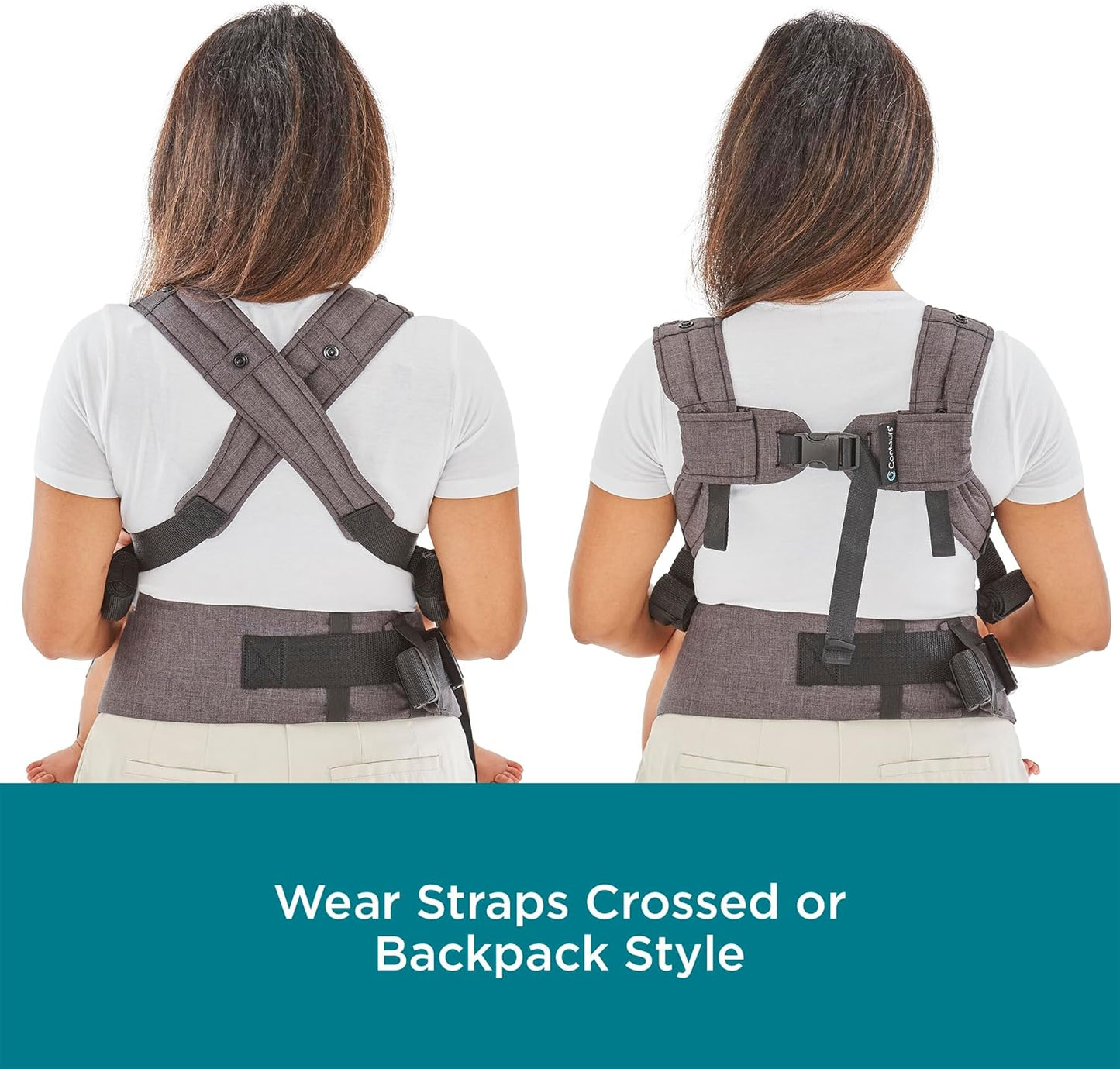Dluxe Ave. Baby Carrier with Pockets/ Face in Face Out Front Back & Hip (8-45 lbs)/ Carbon Gray