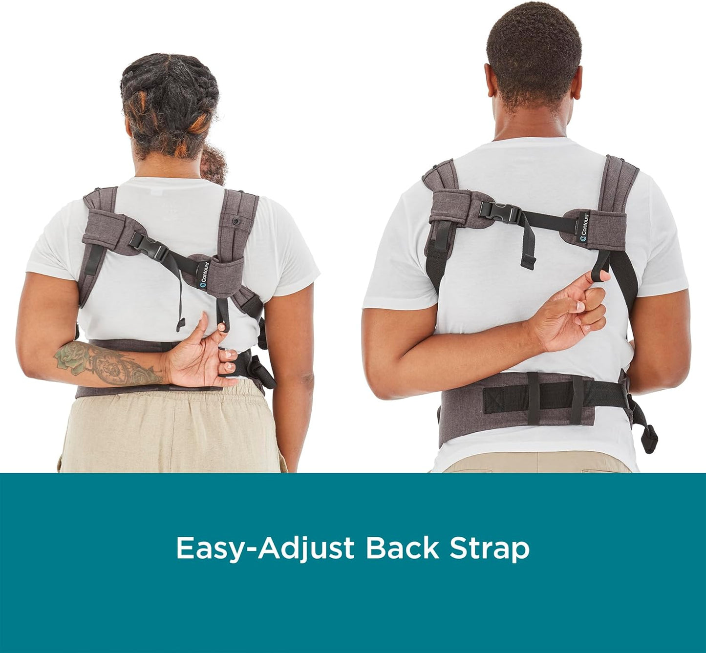 Dluxe Ave. Baby Carrier with Pockets/ Face in Face Out Front Back & Hip (8-45 lbs)/ Carbon Gray