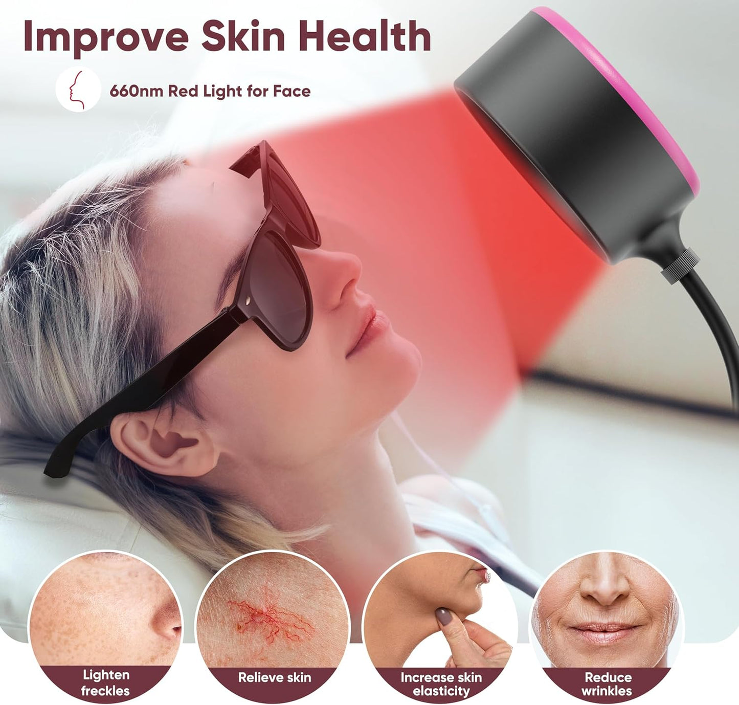 Dluxe Ave. Red Light Therapy for Face/ Infrared Light Therapy for Body 660nm Red Light and 850nm