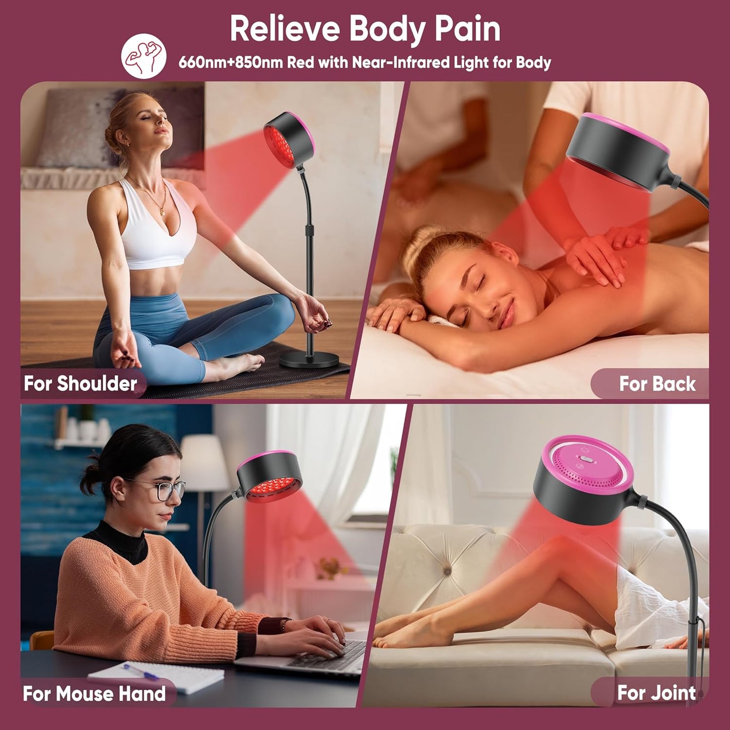 Dluxe Ave. Red Light Therapy for Face/ Infrared Light Therapy for Body 660nm Red Light and 850nm
