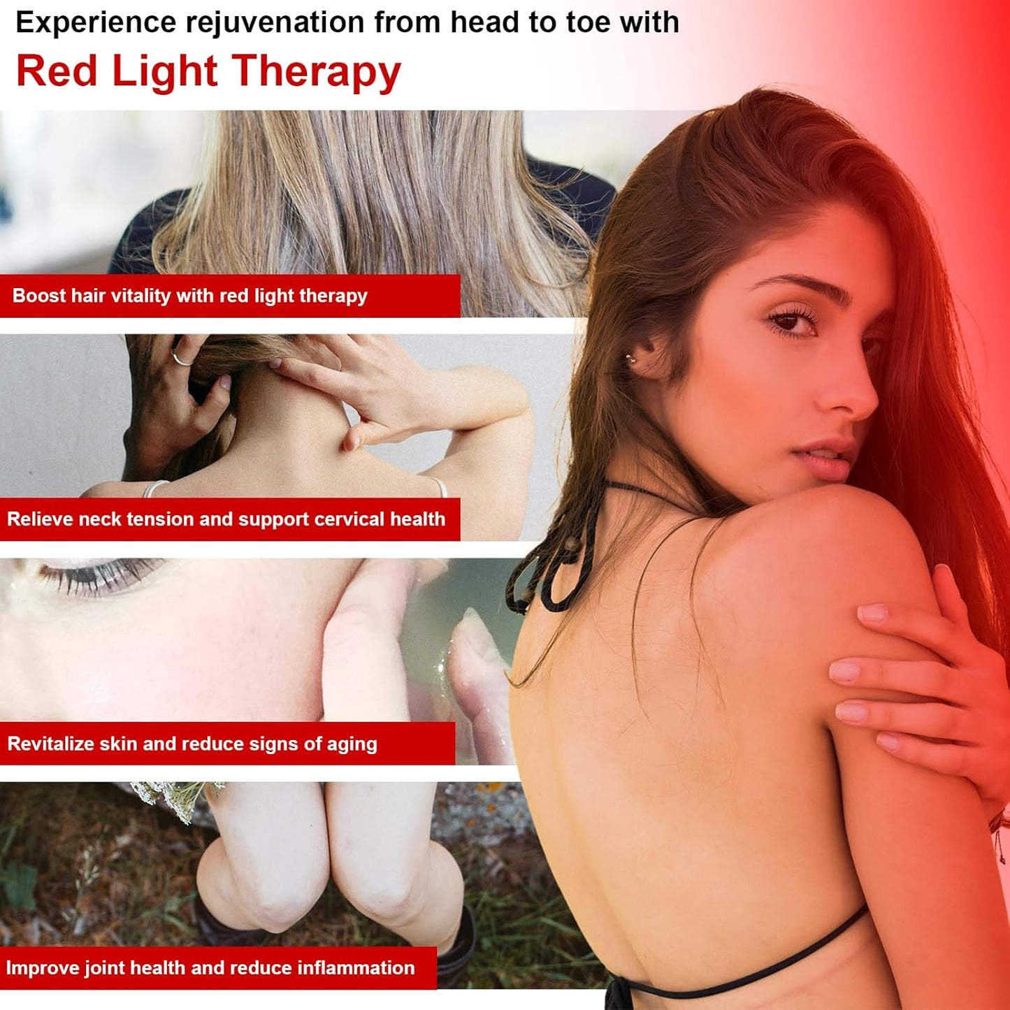Dluxe Ave.  Red Light Therapy for Face/ 3 in 1 LED Chip/ 590+660+940nm-infrared Light