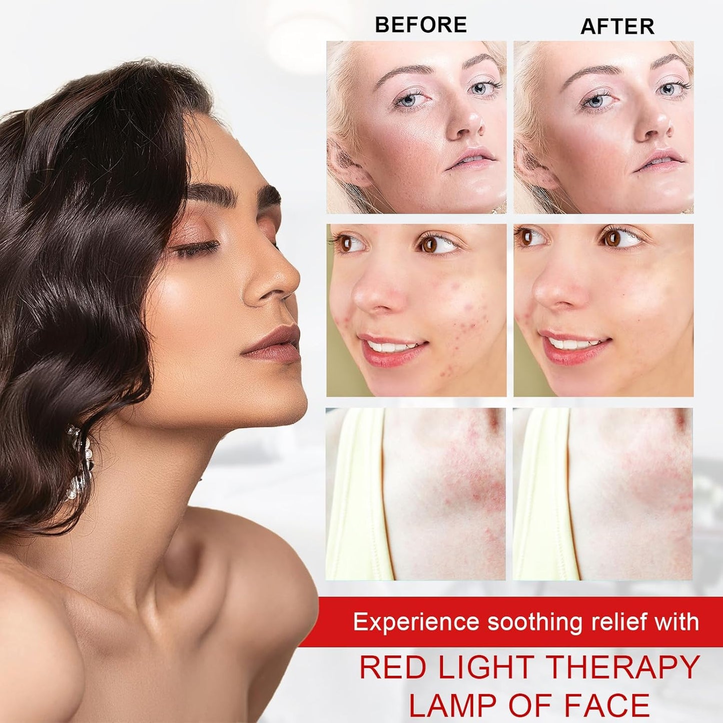 Dluxe Ave.  Red Light Therapy for Face/ 3 in 1 LED Chip/ 590+660+940nm-infrared Light