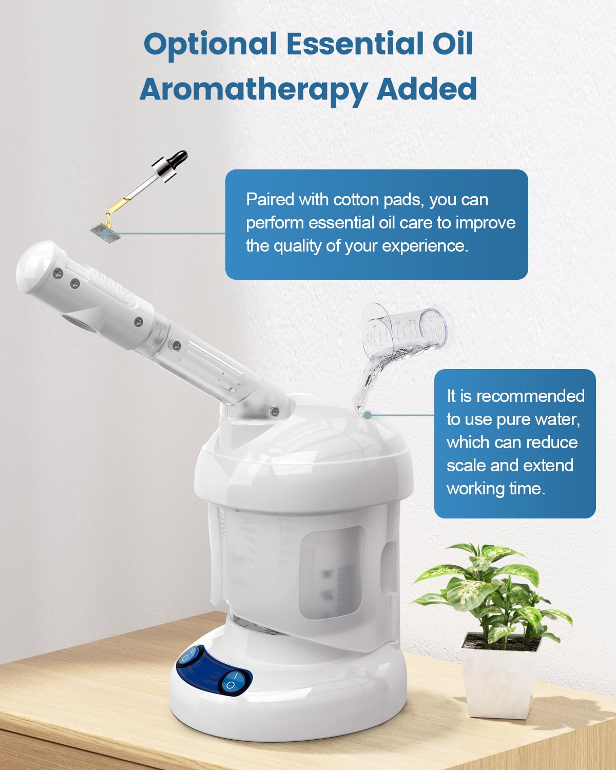 Dluxe Ave. Face Steamer with 360° Rotating Arm / White