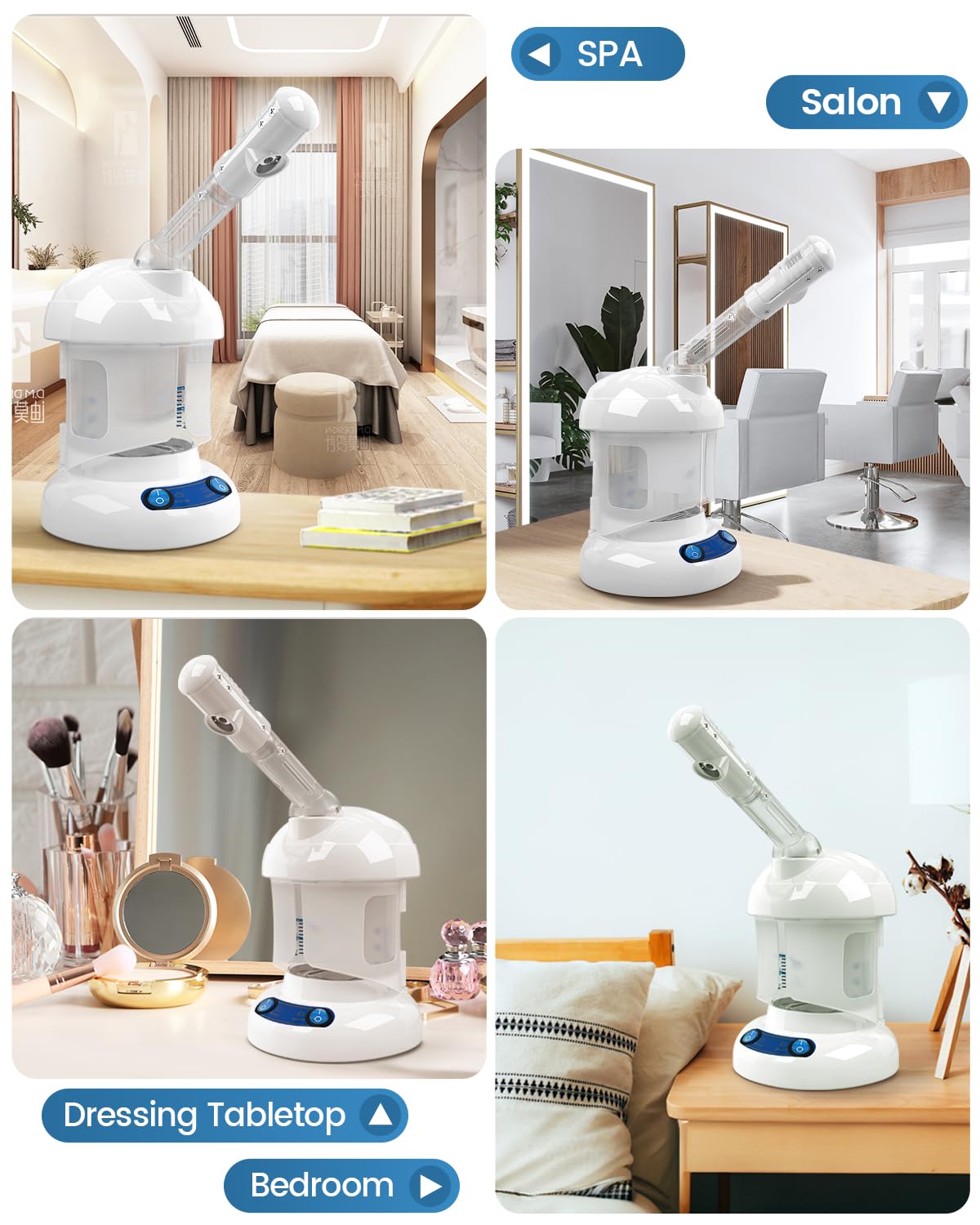 Dluxe Ave. Face Steamer with 360° Rotating Arm / White