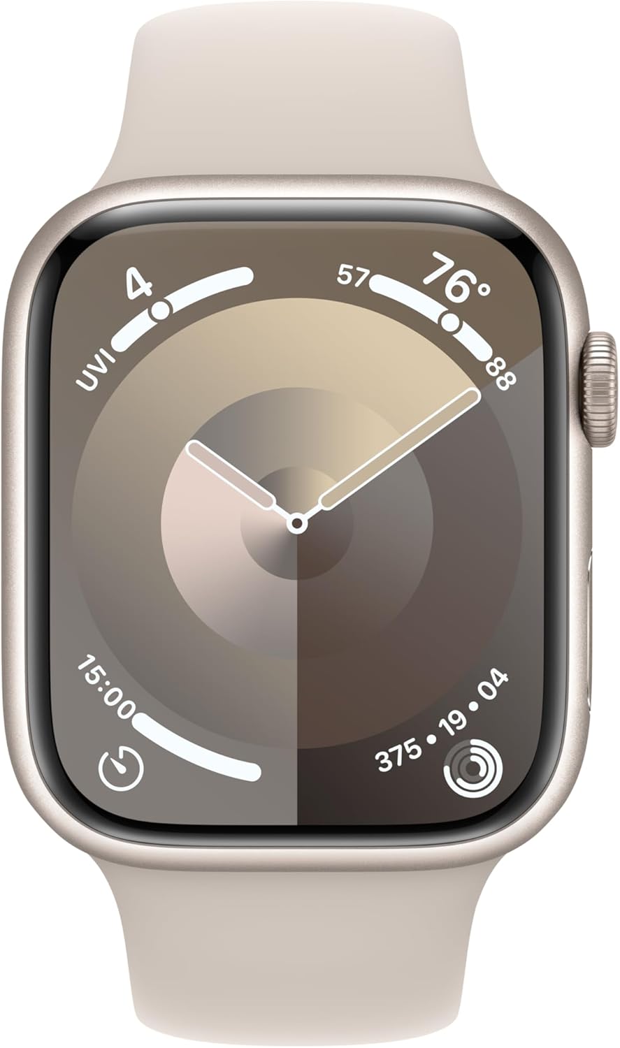 Dluxe Ave. Apple Watch Series 9 [GPS + Cellular 45mm] - Starlight Case with Starlight Sport Band S/M (Renewed)