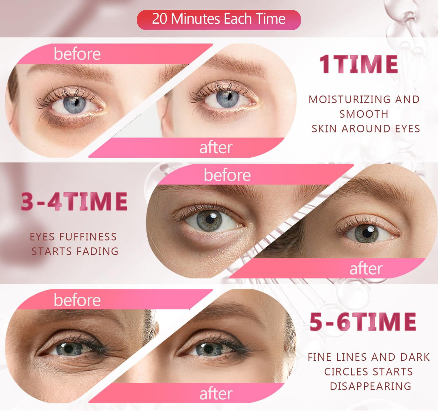 Dluxe Ave. Pink Eye Mask 60Pcs 5 Portable/ 24K Gold Collagen Under Eye Patches